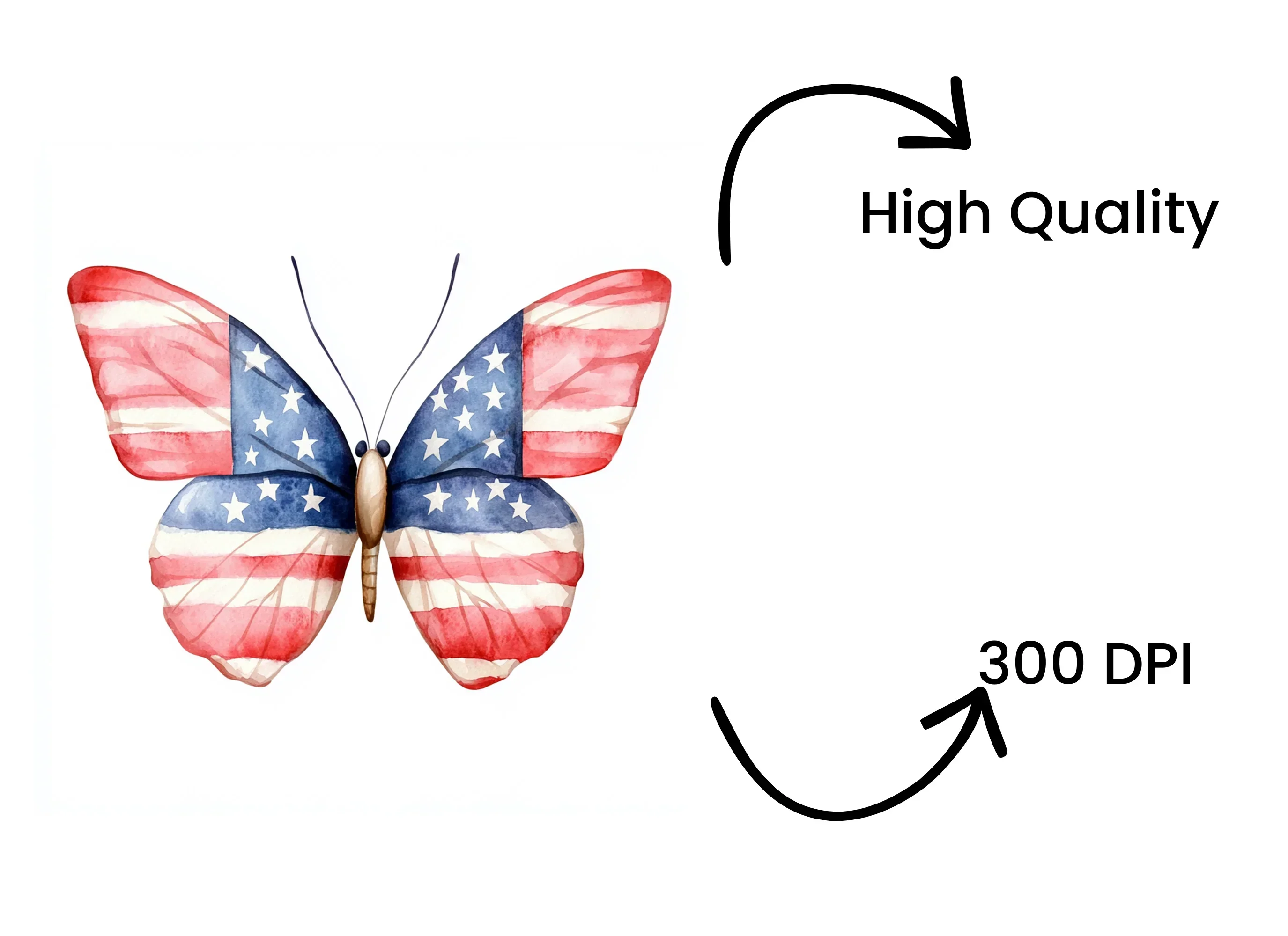 Patriotic Butterfly Clipart Bundle - Image 4