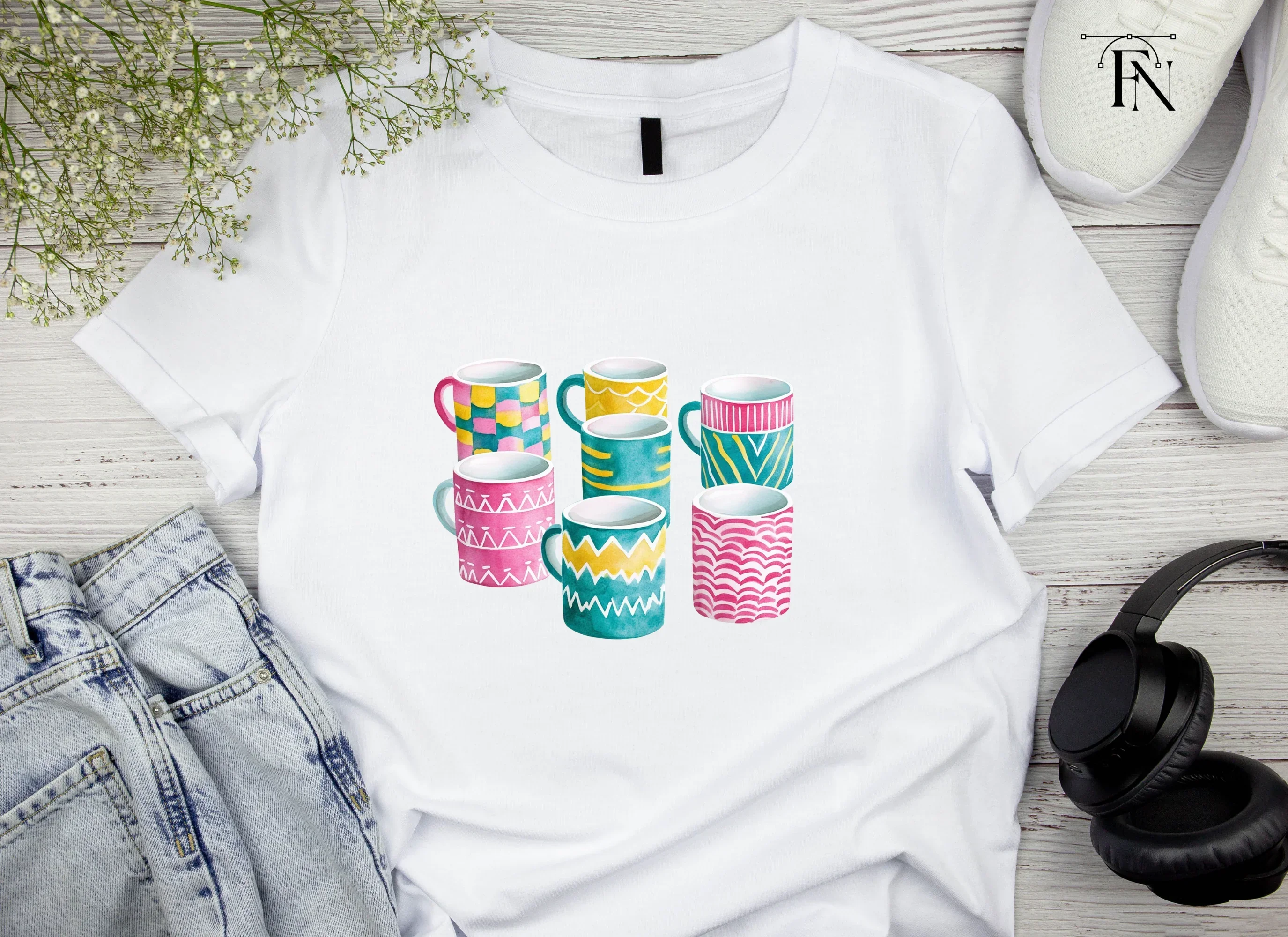 Patterned Mugs Clipart Bundle - Image 4