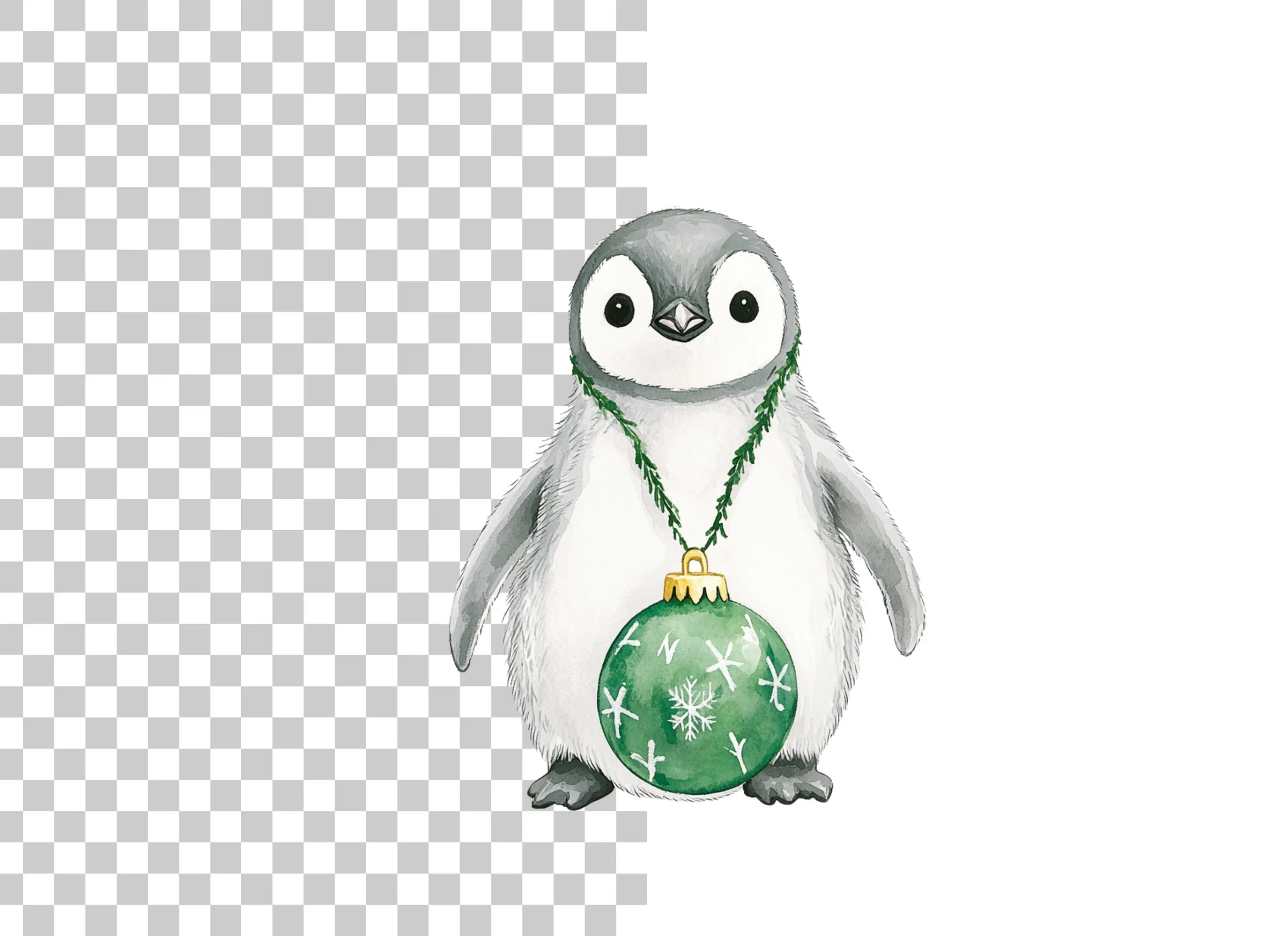 Penguin Christmas Ornament Clipart Bundle - Image 2