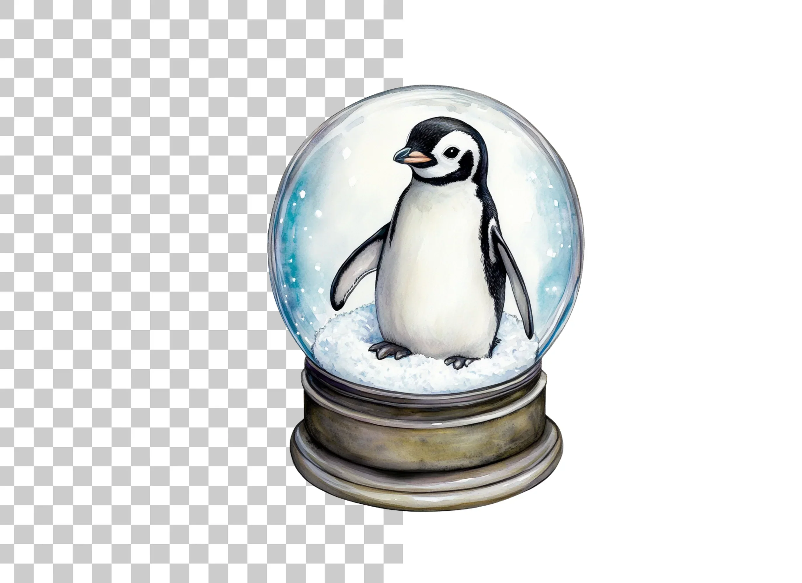 Penguin Snow Globe Clipart Bundle - Image 2