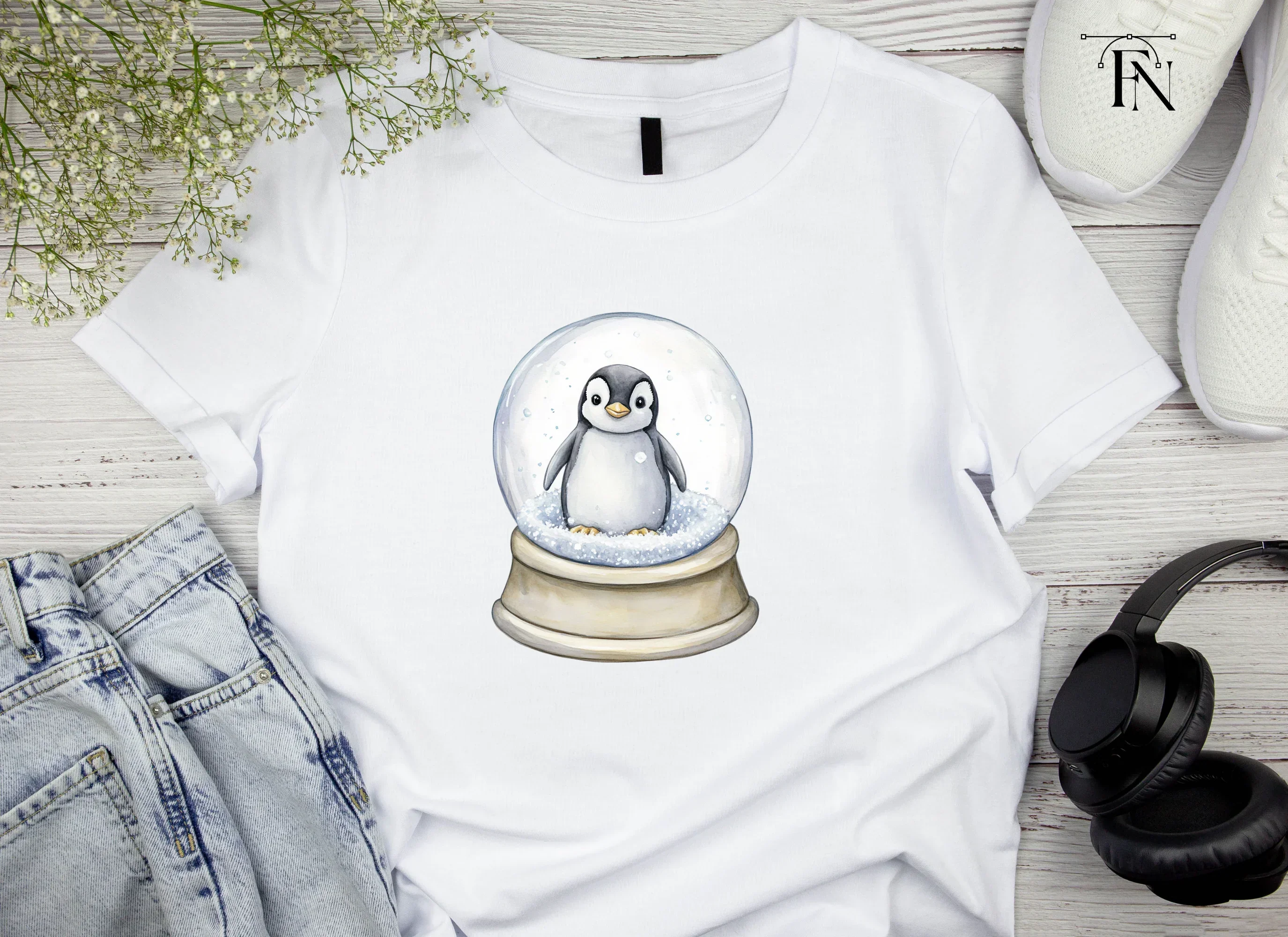 Penguin Snow Globe Duo Clipart Bundle - Image 4