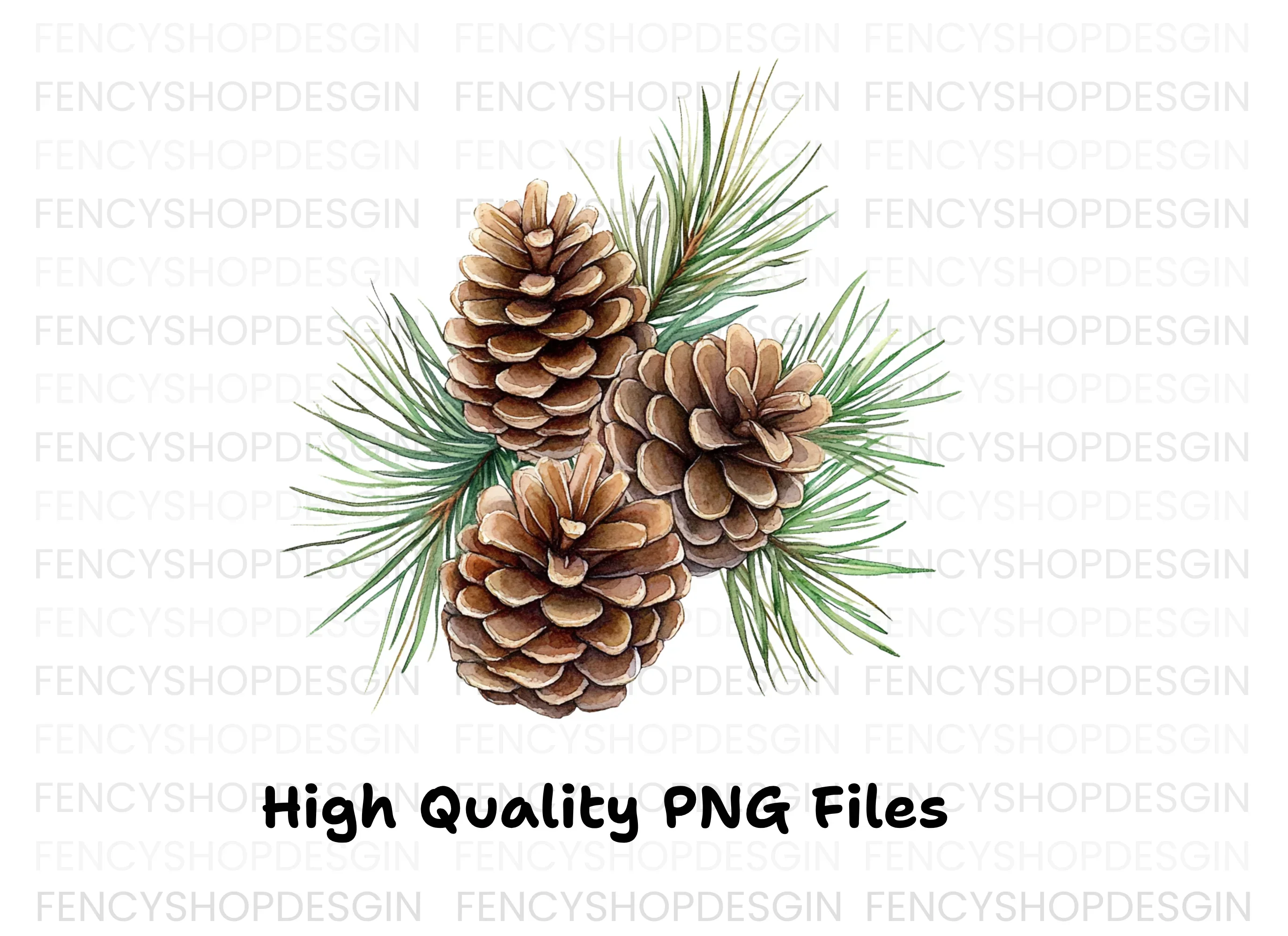 Pine Cones and Needles Clipart Bundle - Image 2