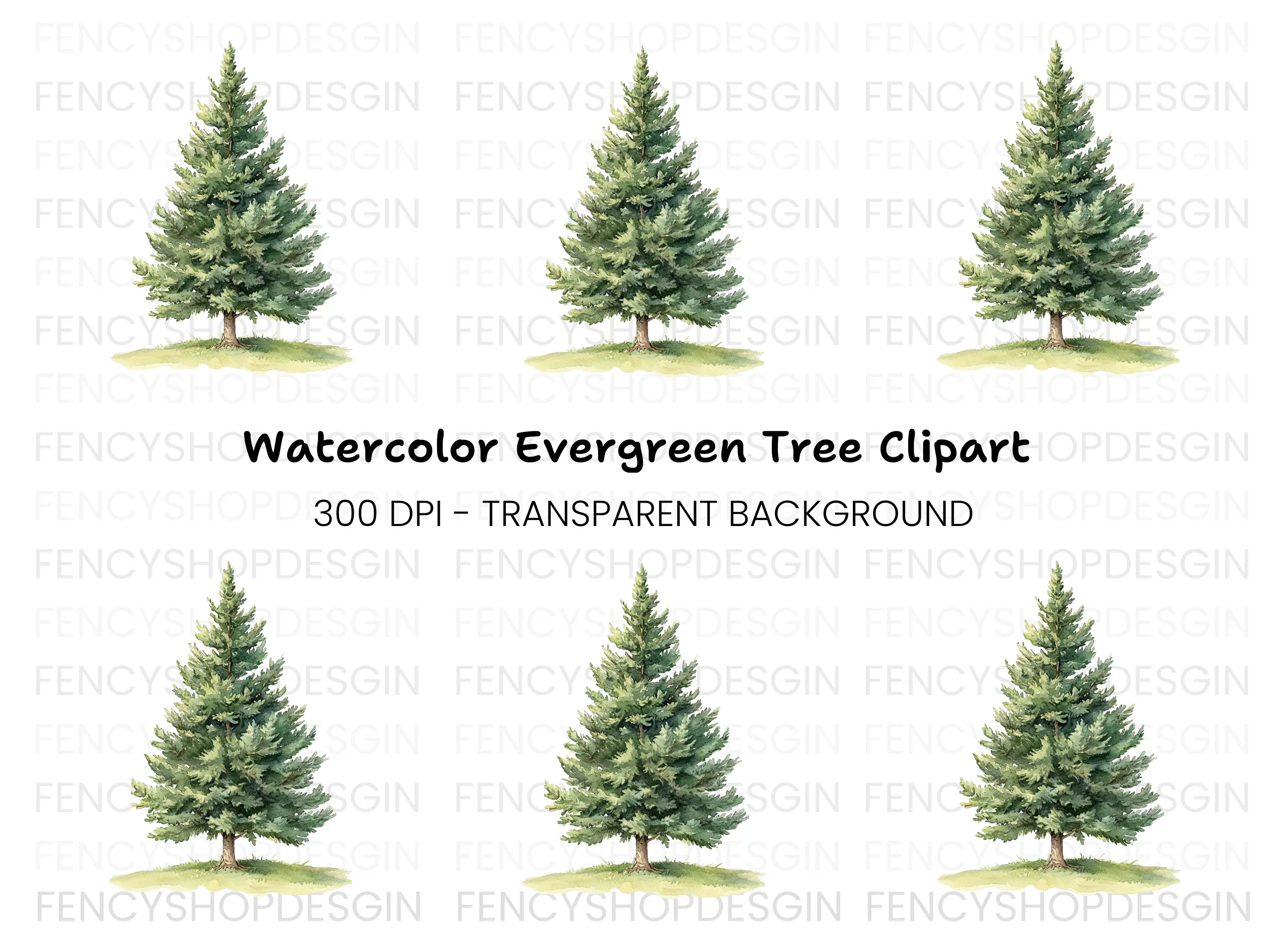 Pine Tree Clipart Bundle