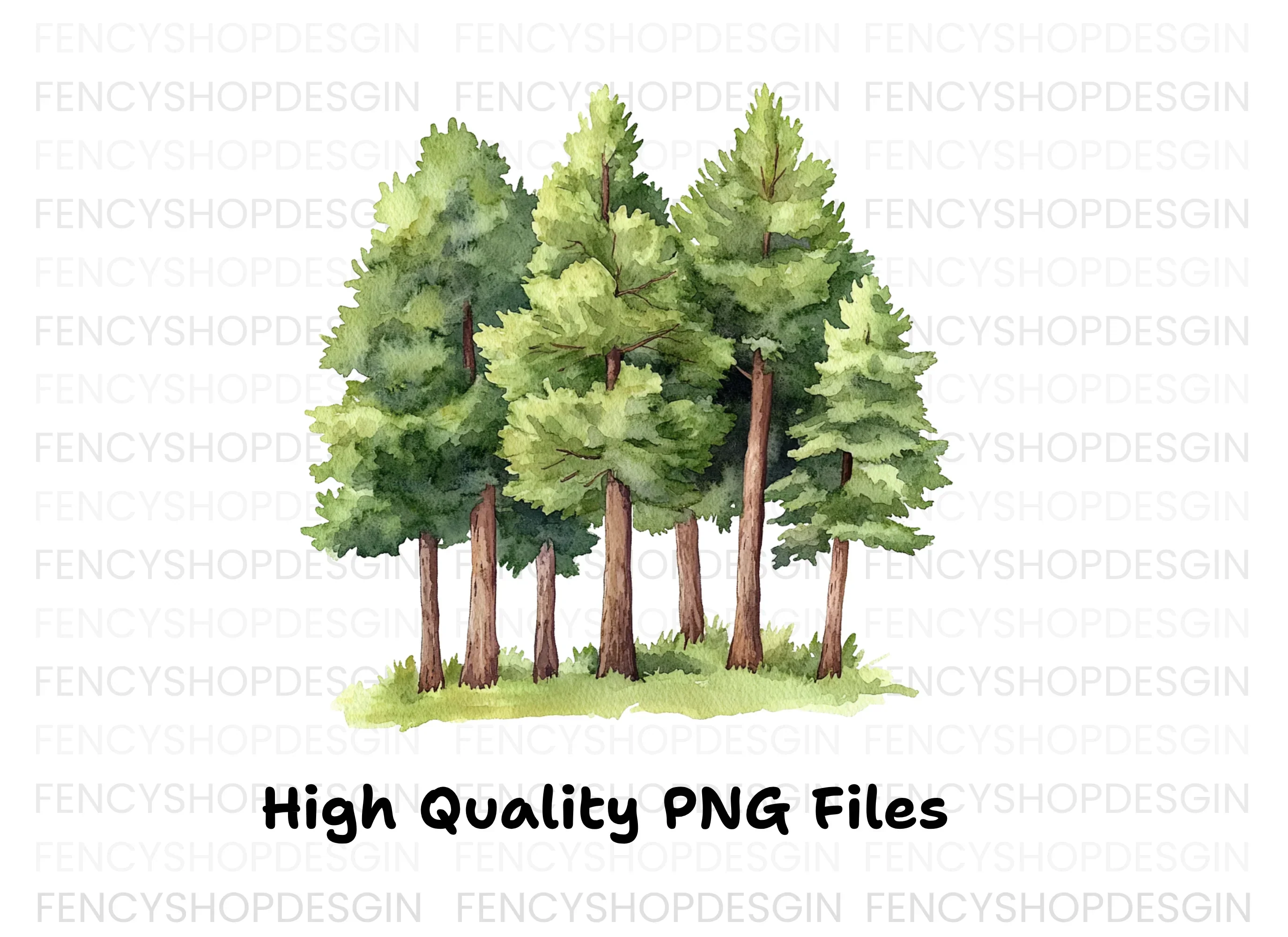 Pine Trees Clipart Bundle - Image 3