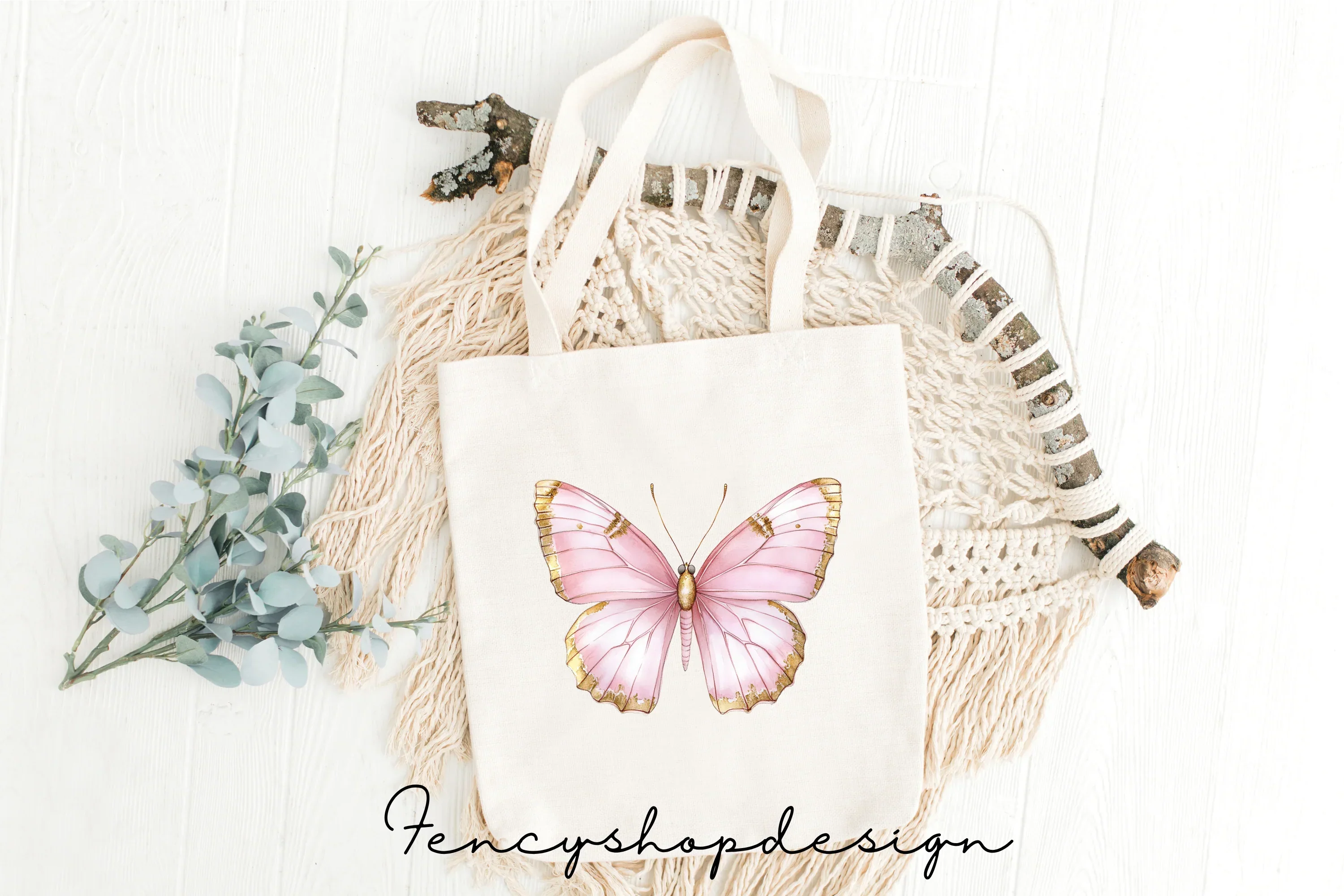 Pink Butterfly Clipart Bundle - Image 3