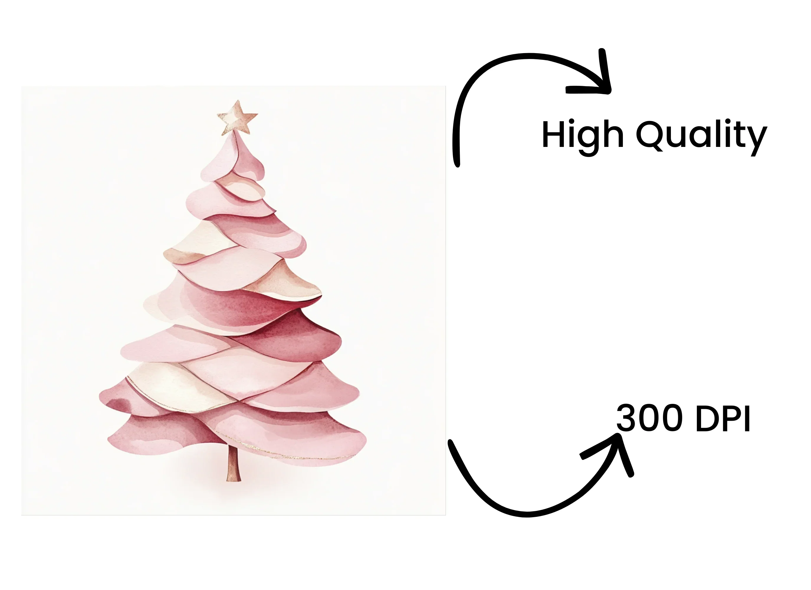 Pink Christmas Tree Clipart Bundle - Image 4