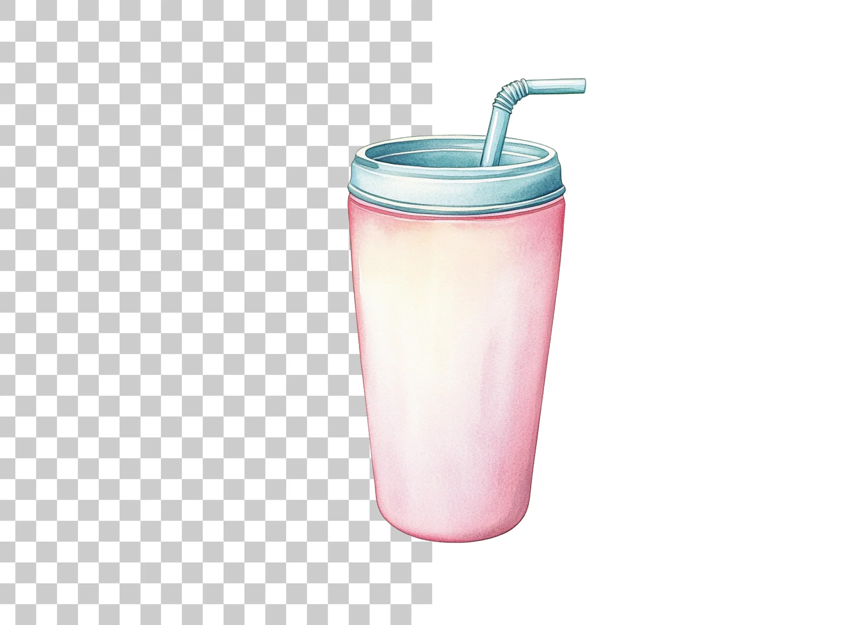 Pink Drink Tumbler Clipart Bundle - Image 2