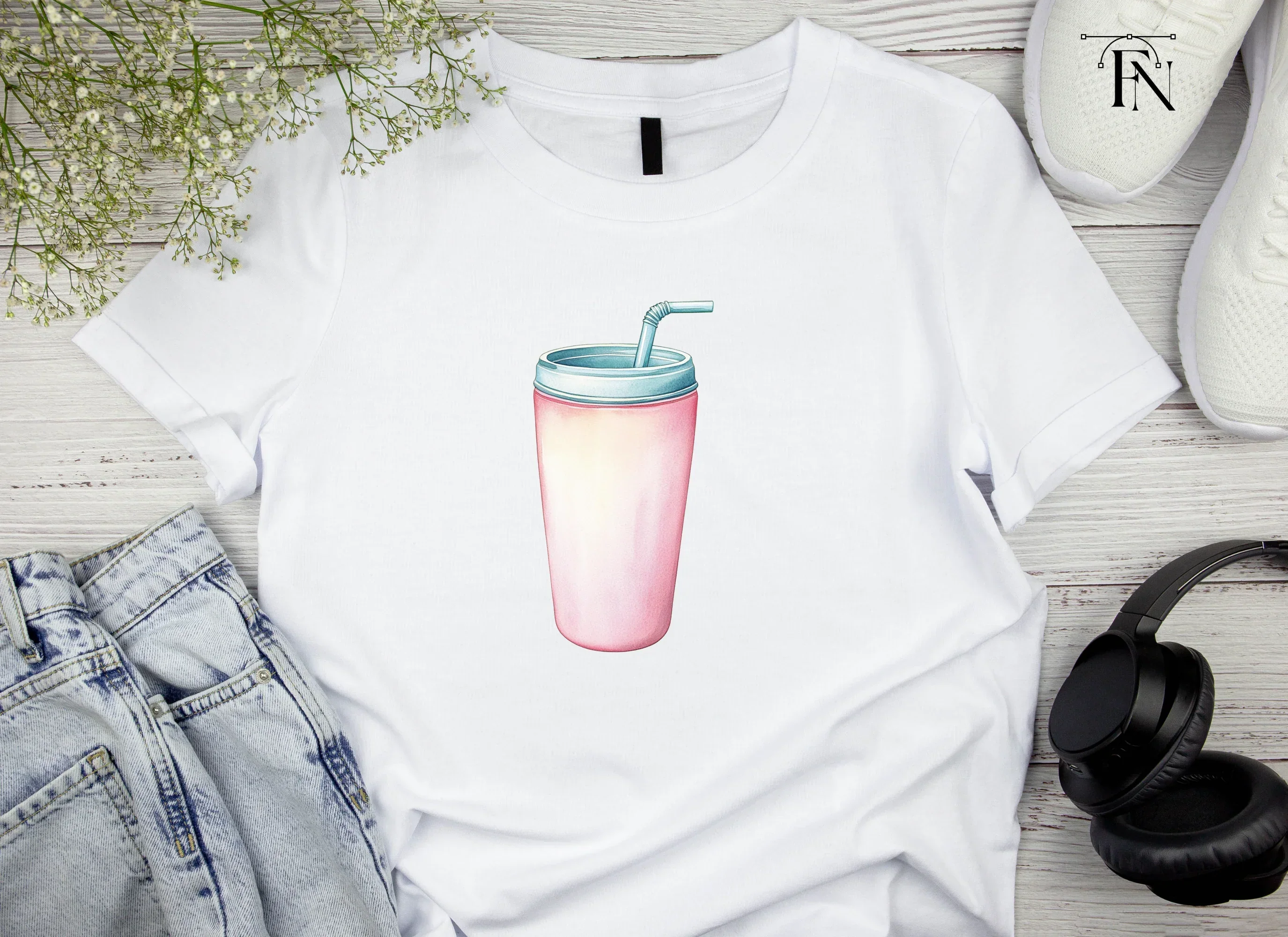 Pink Drink Tumbler Clipart Bundle - Image 4