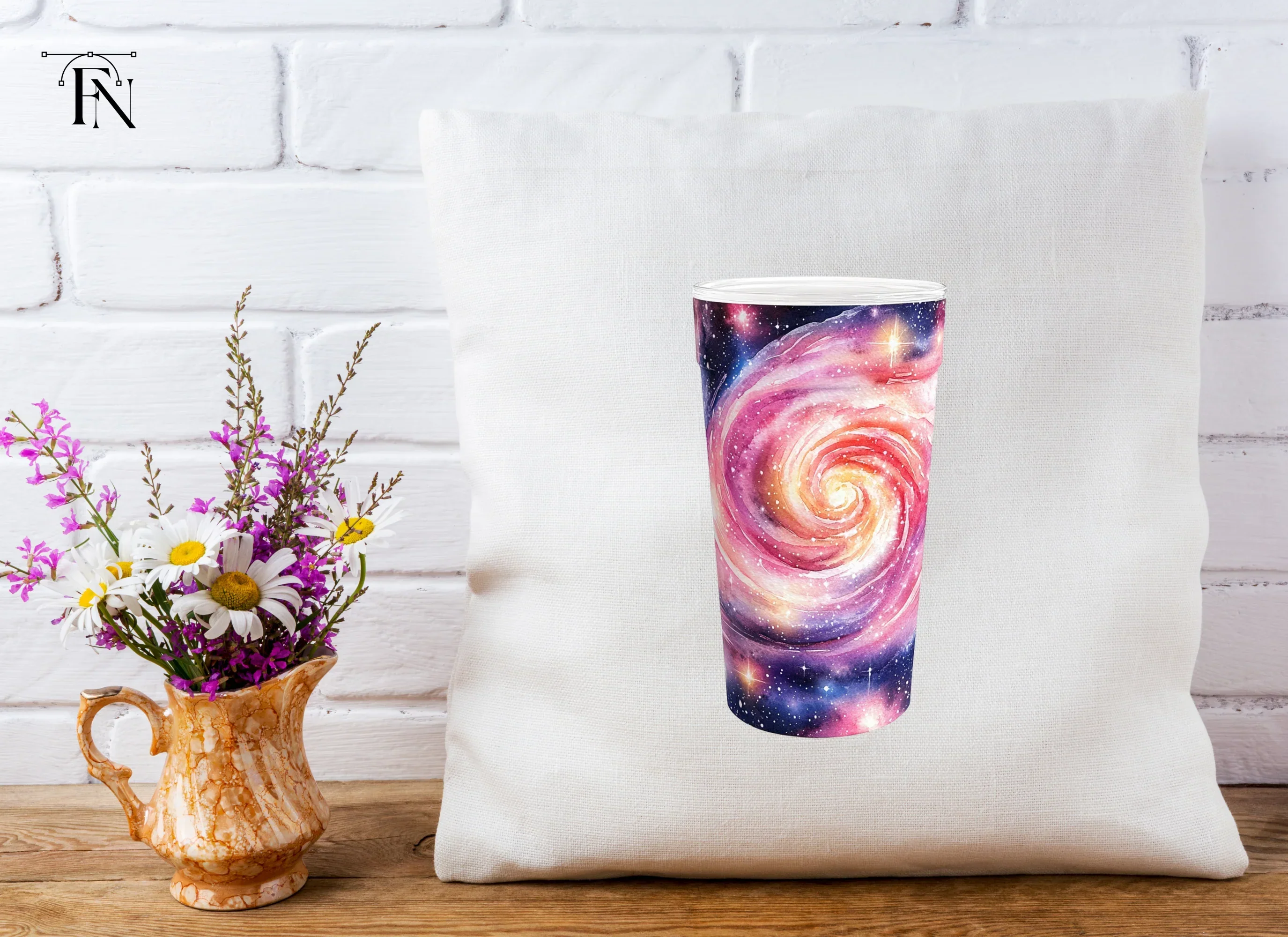 Pink Galaxy Swirl Tumbler Clipart Bundle - Image 4