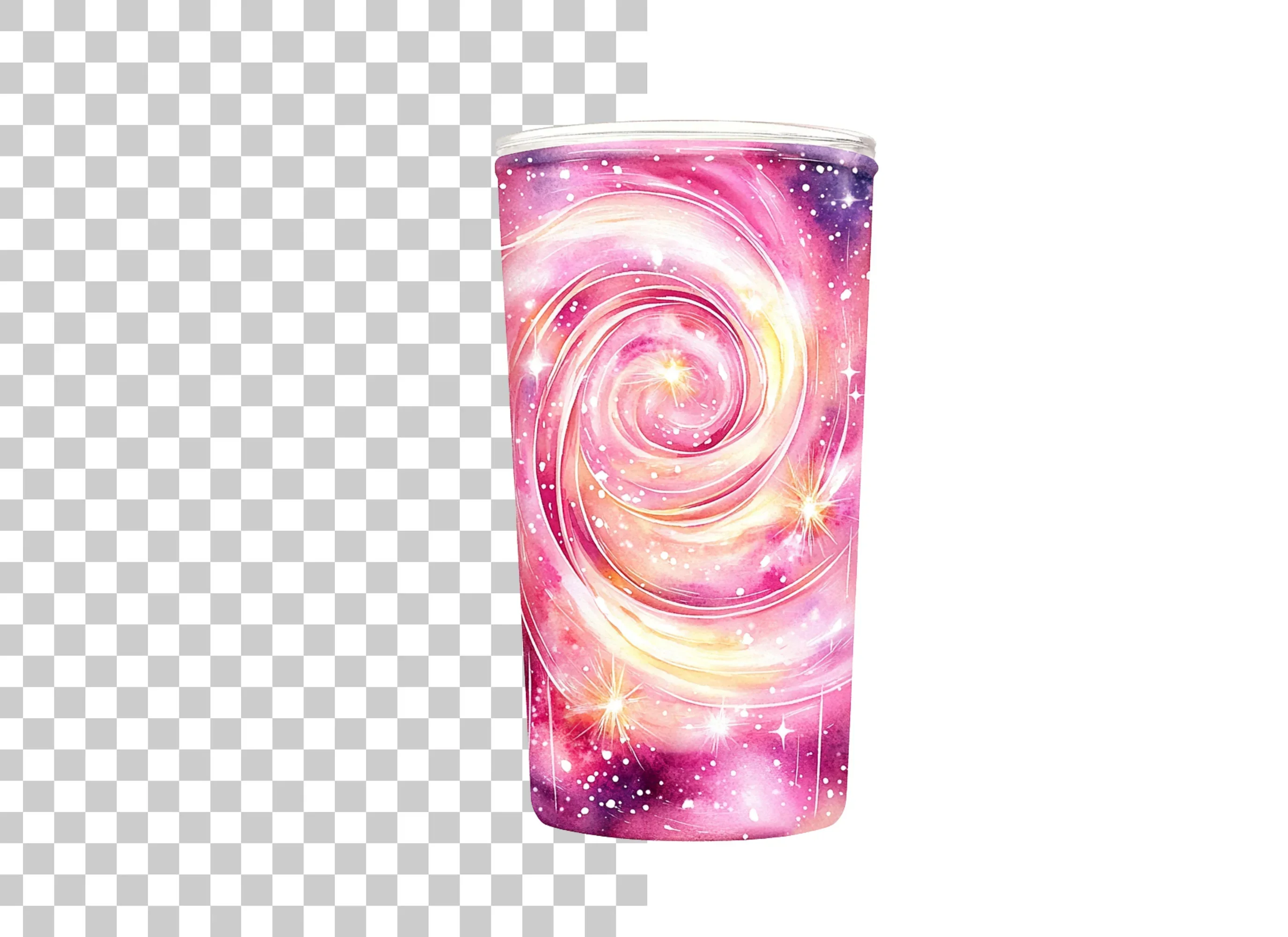 Pink Galaxy Swirl Tumbler Clipart Bundle - Image 6