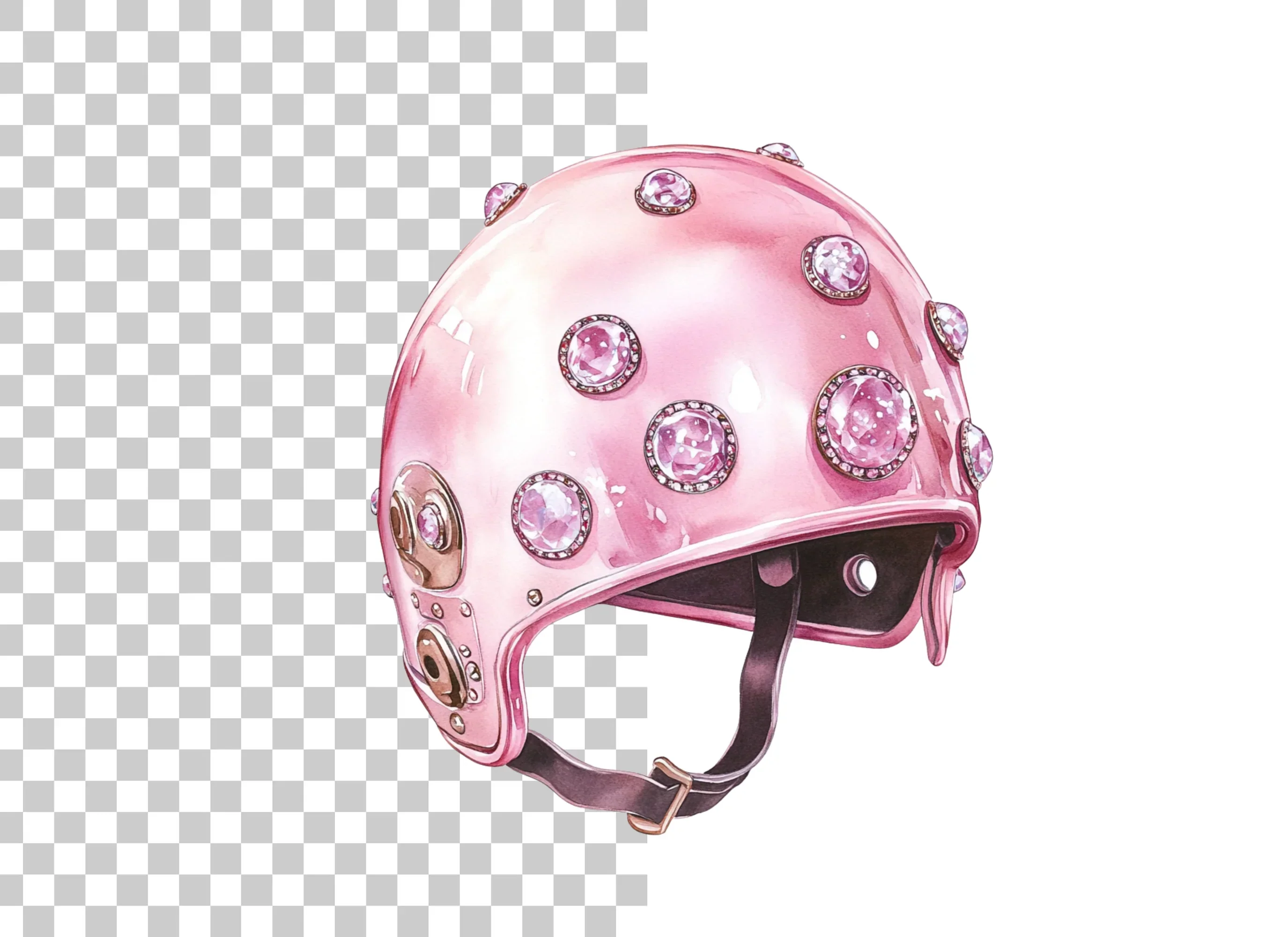 Pink Glam Helmets Clipart Bundle - Image 2