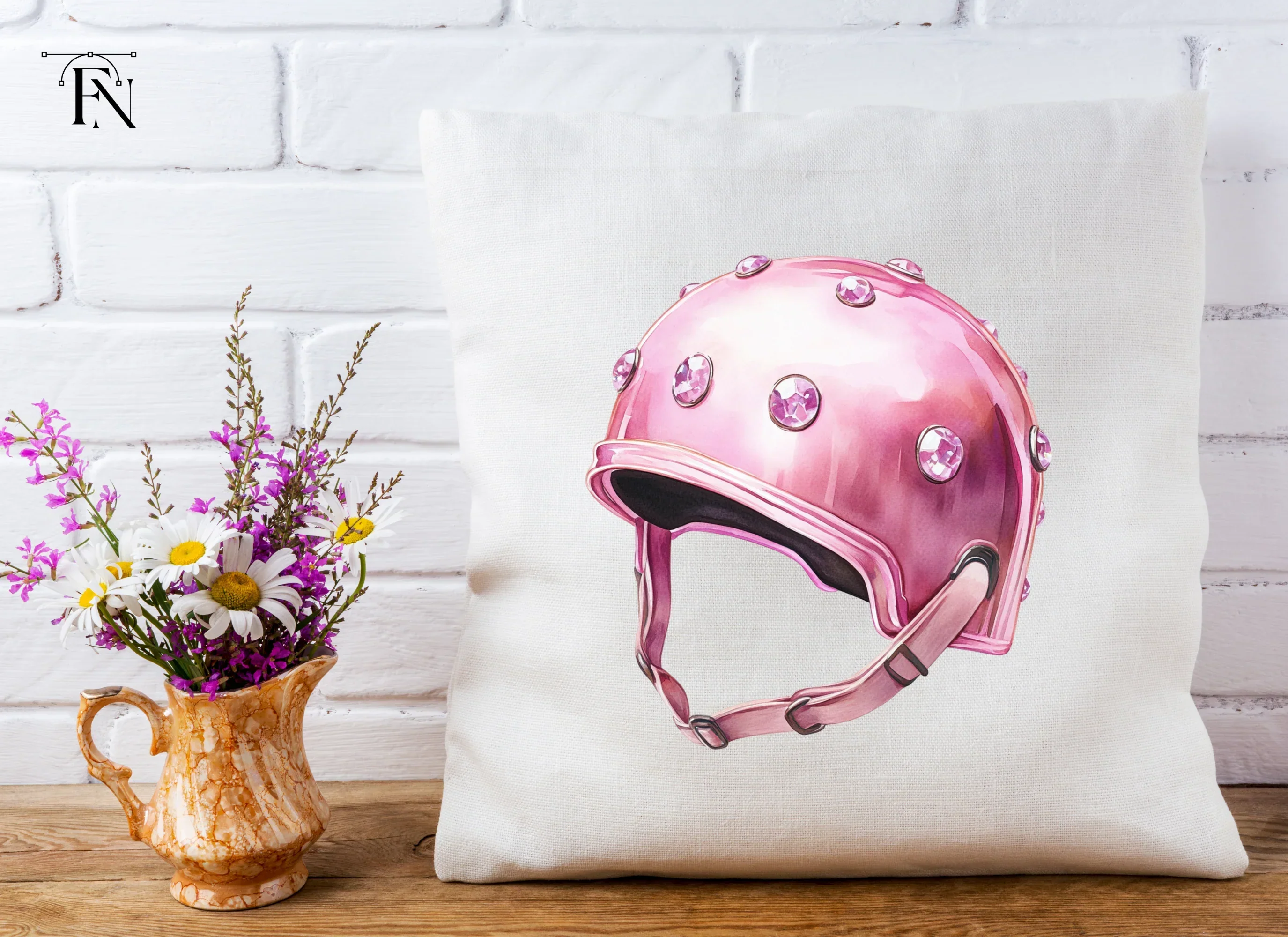 Pink Glam Helmets Clipart Bundle - Image 5