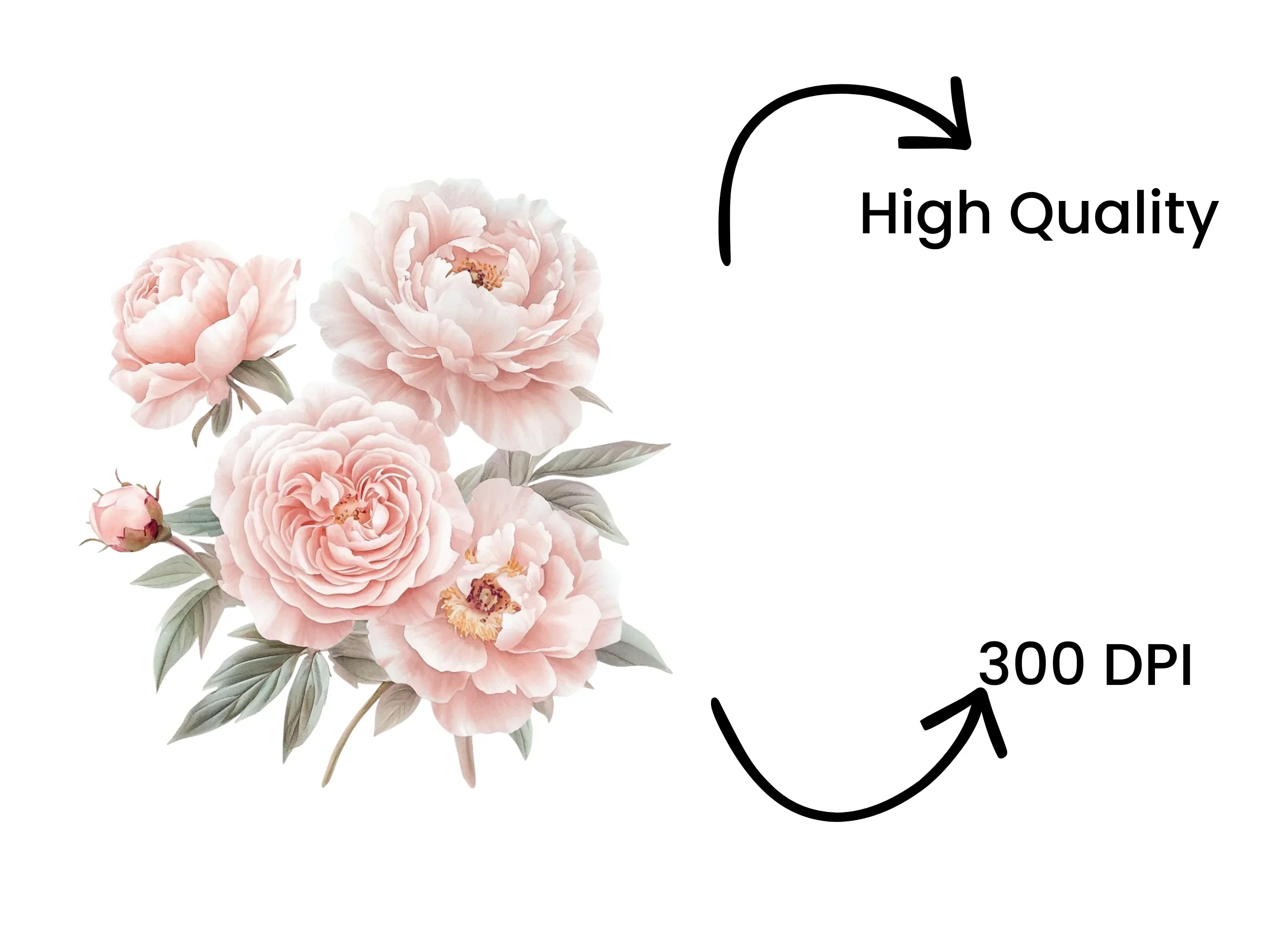 Pink Peony Rose Clipart Bundle - Image 4