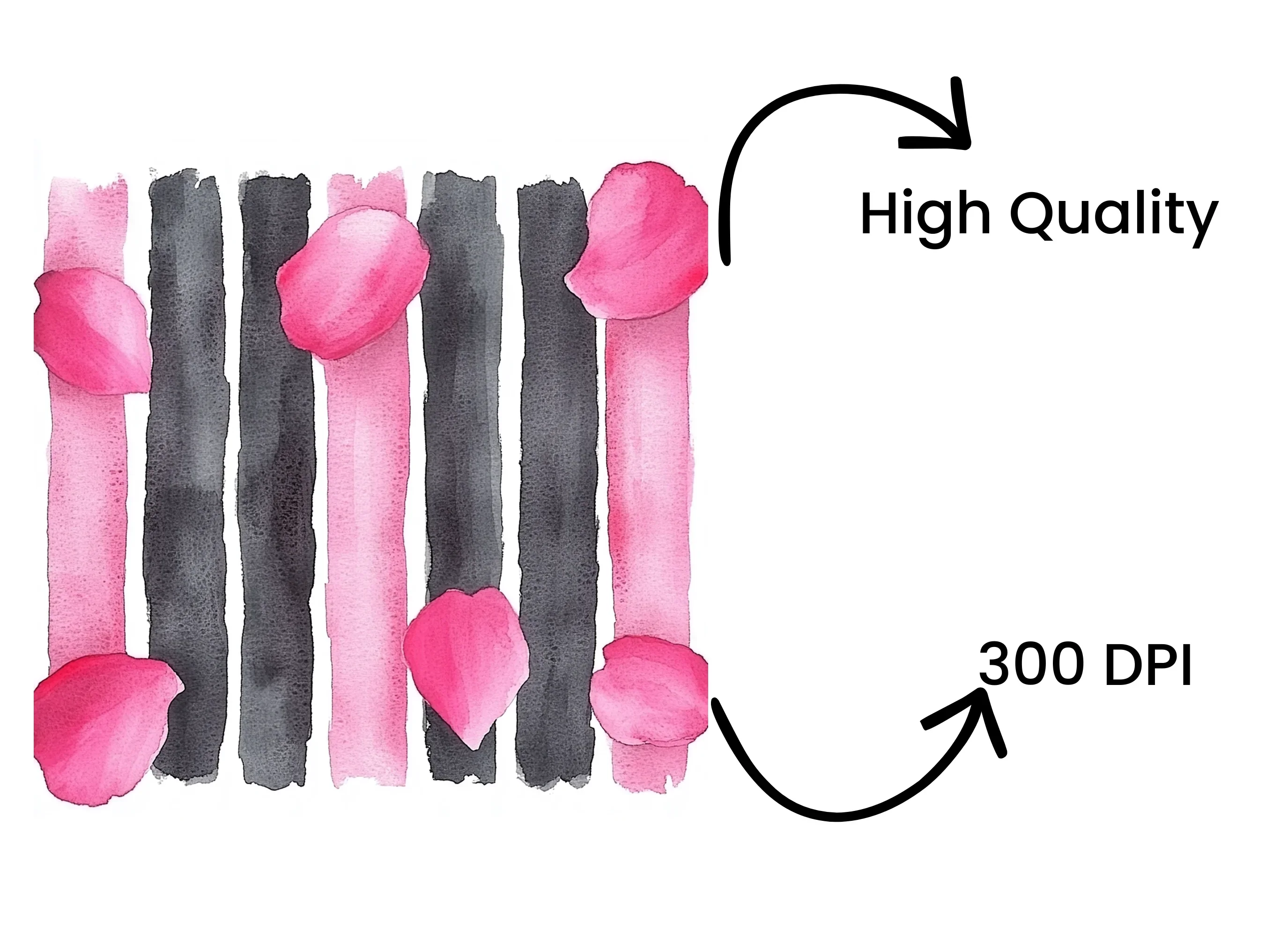 Pink Petals Stripes Clipart Bundle - Image 4