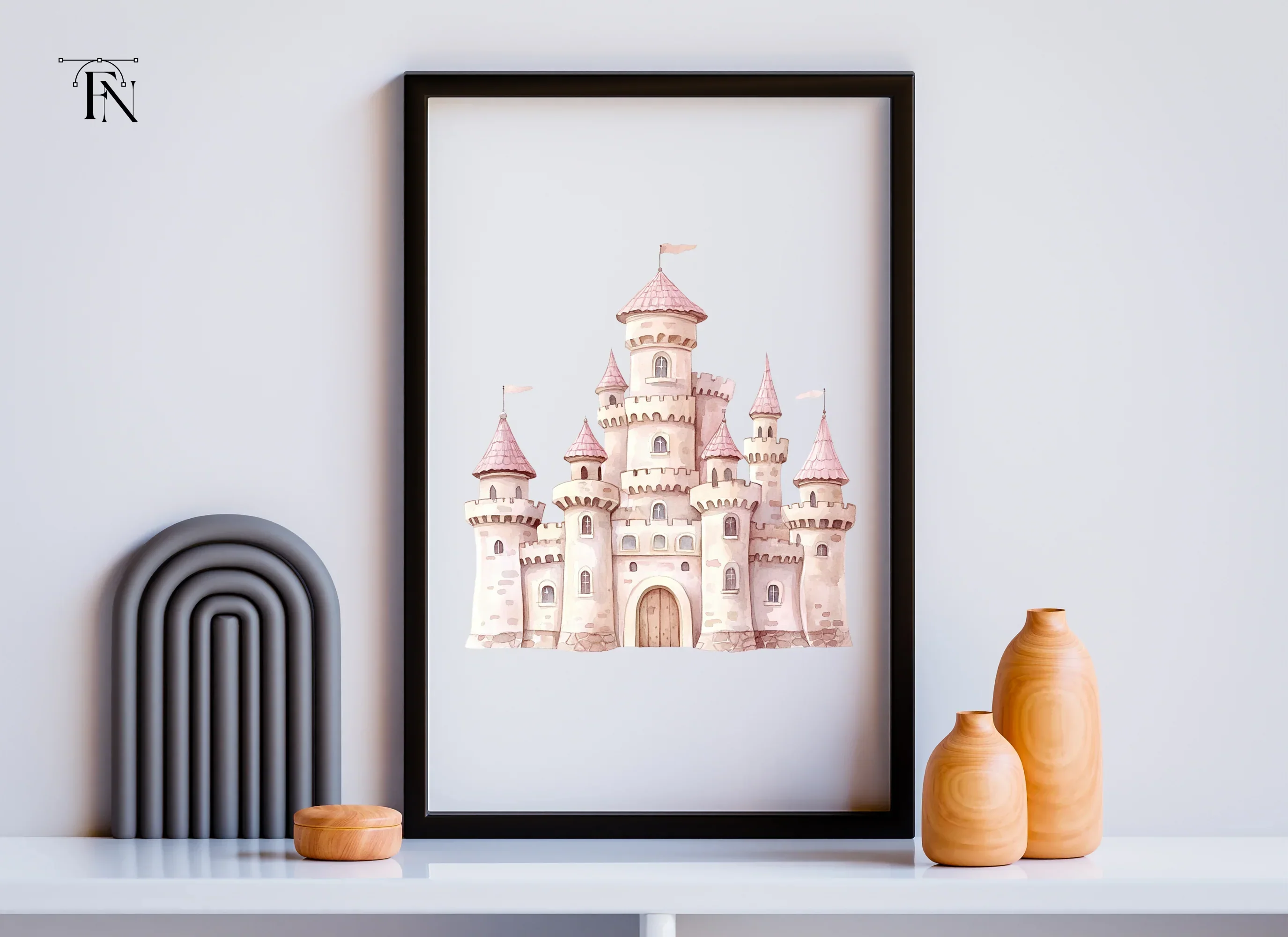 Pink Princess Castle Clipart Bundle - Image 3