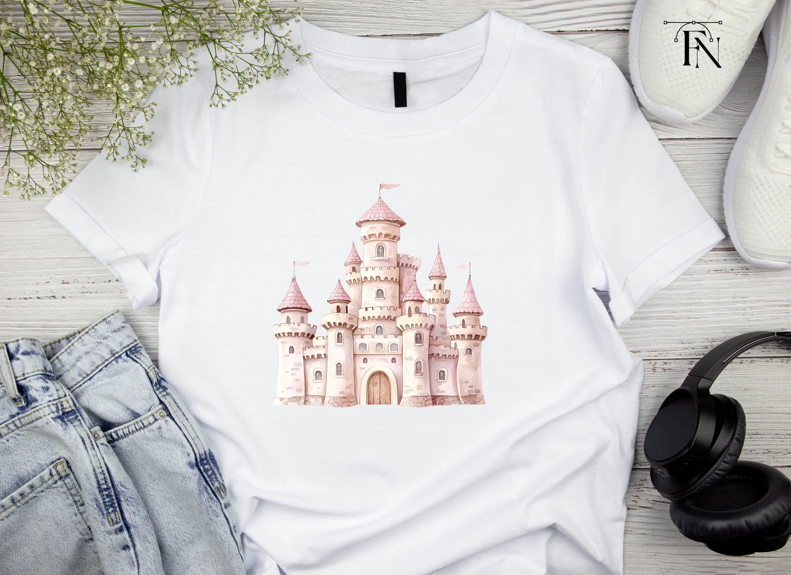 Pink Princess Castle Clipart Bundle - Image 5