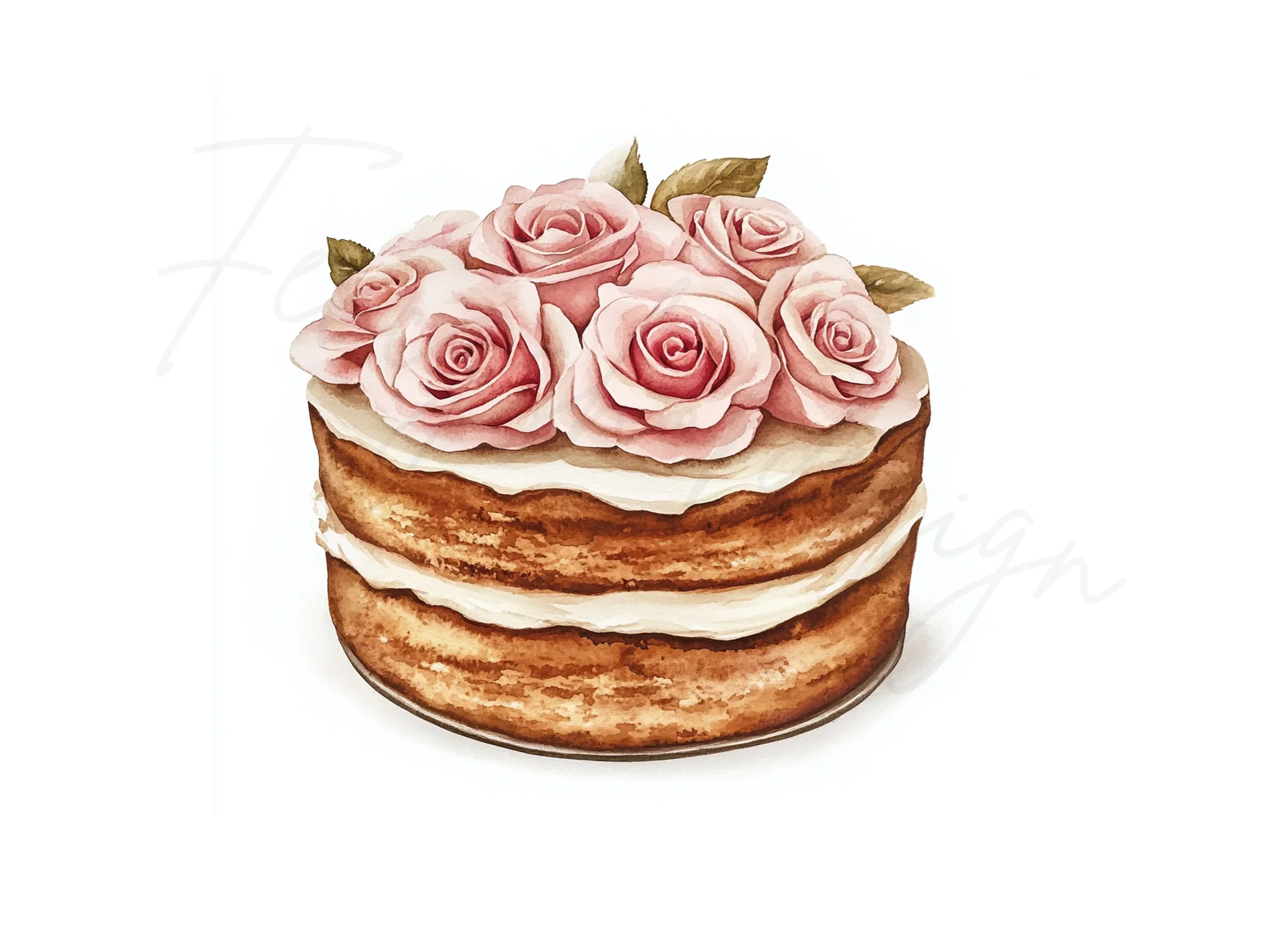 Pink Rose Cake Clipart Bundle - Image 2