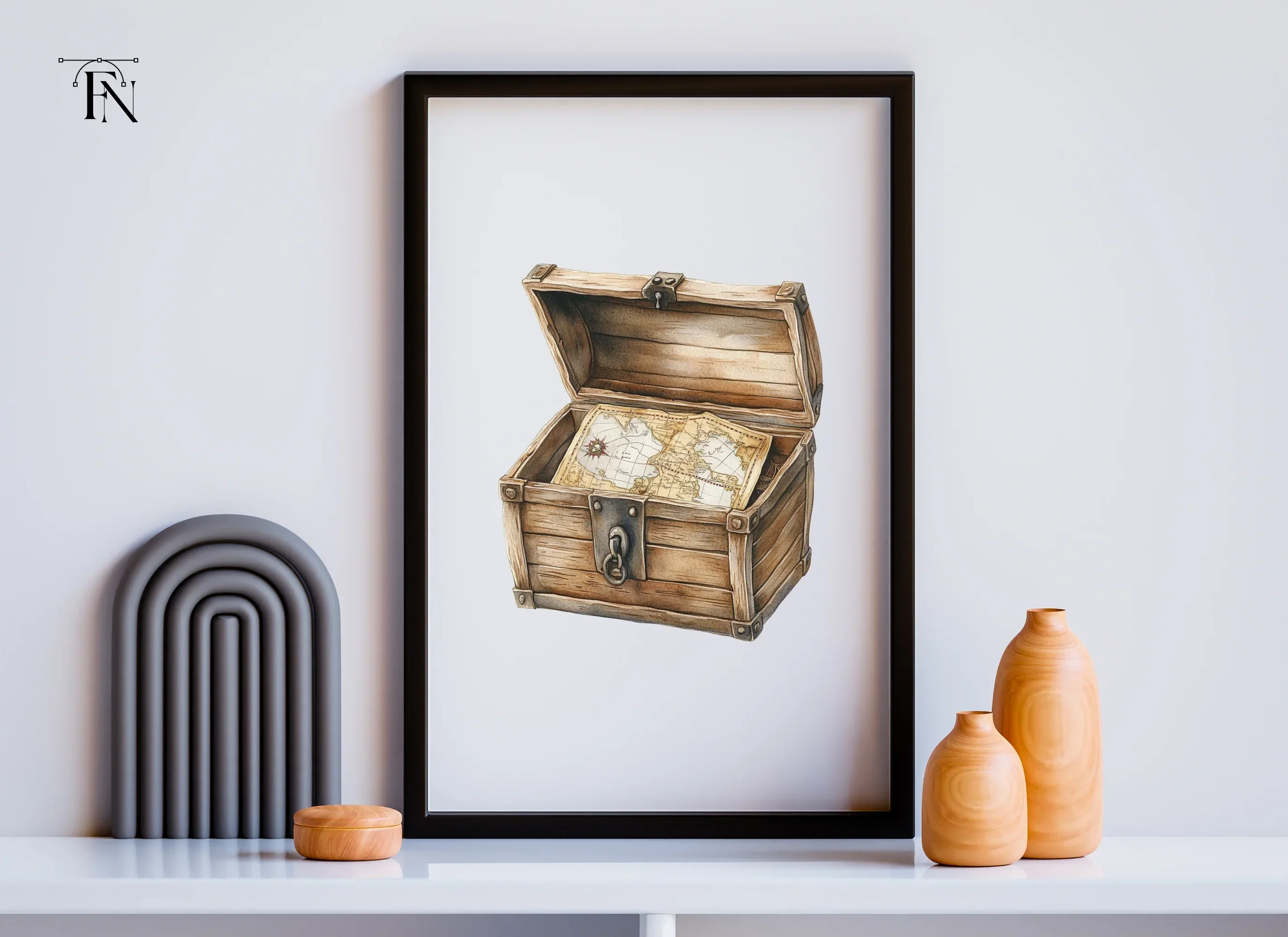 Pirate Treasure Chest with Map Clipart Bundle - Image 6
