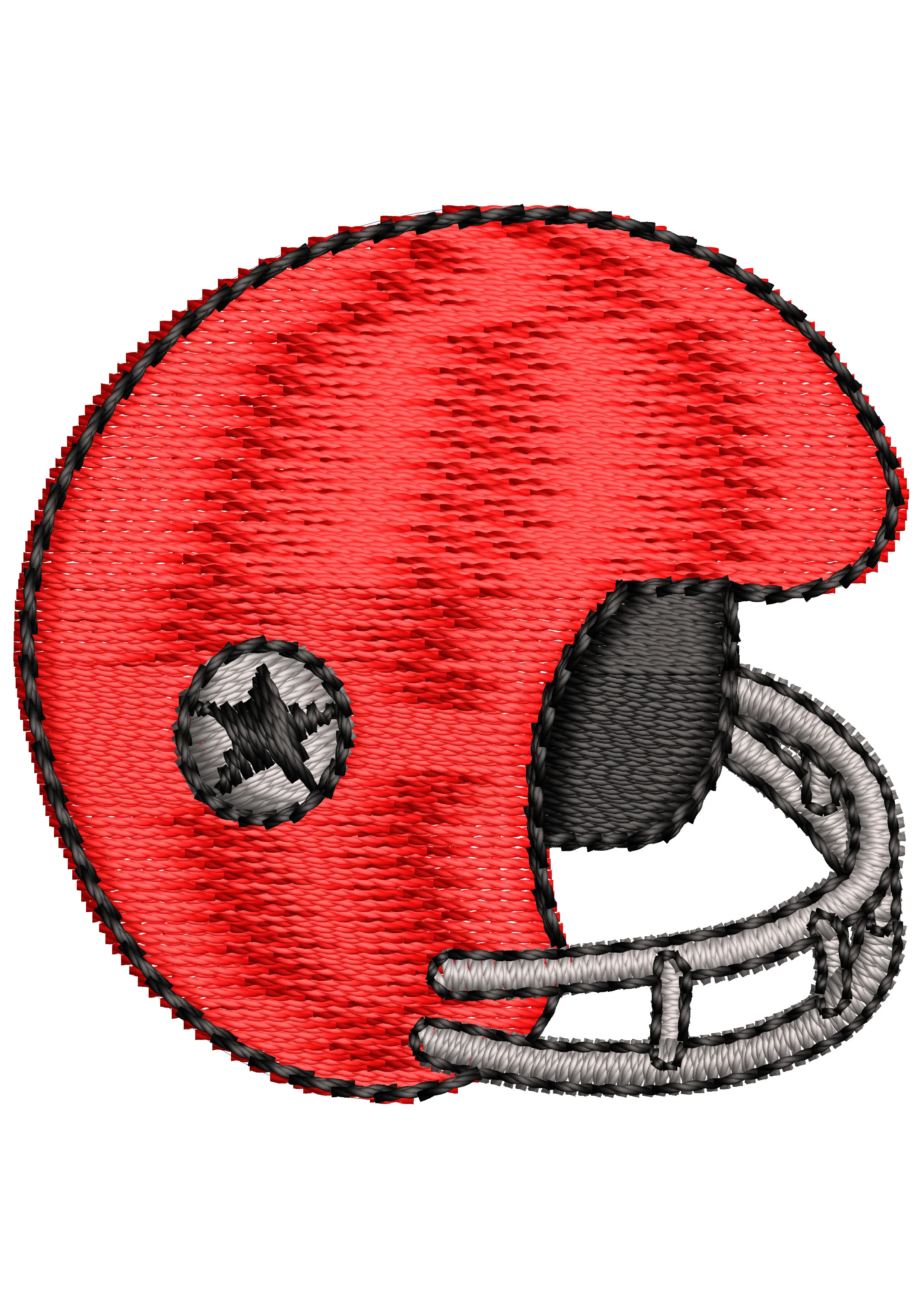 Player Helmet Embroidery Design