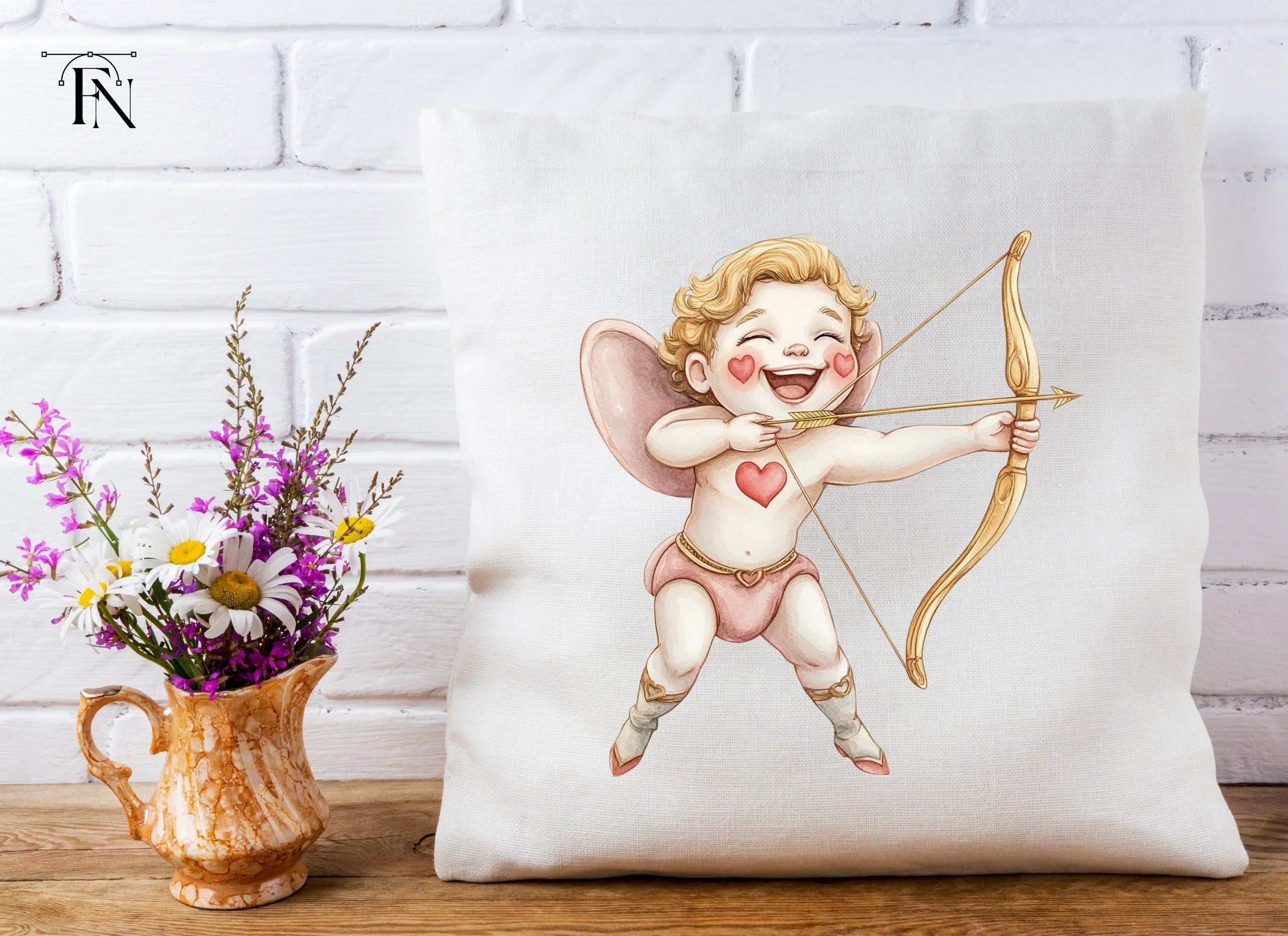 Playful Cupid with Bow and Arrow Clipart Bundle - Image 5
