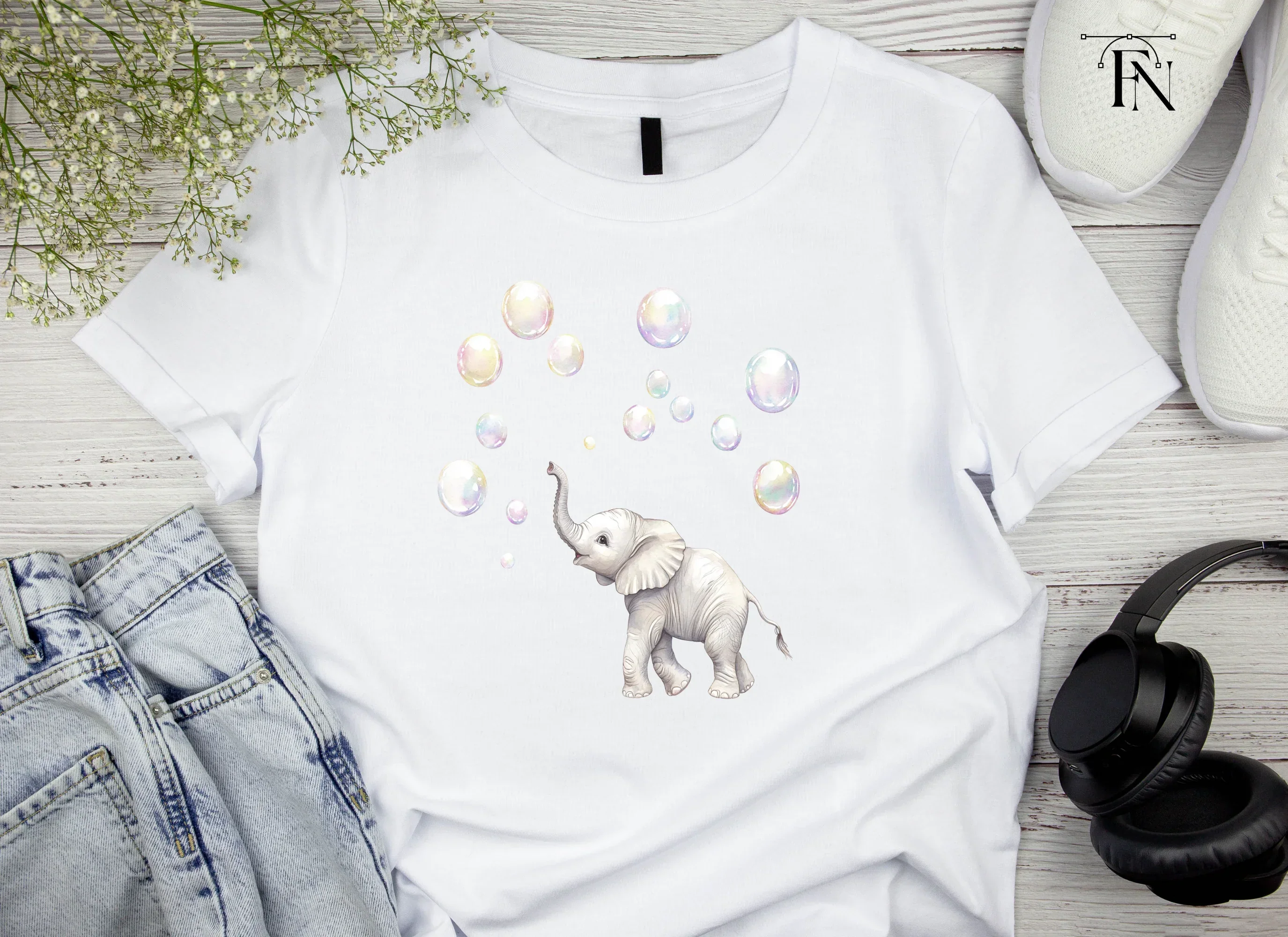 Playful Elephants and Bubbles Clipart Bundle - Image 4