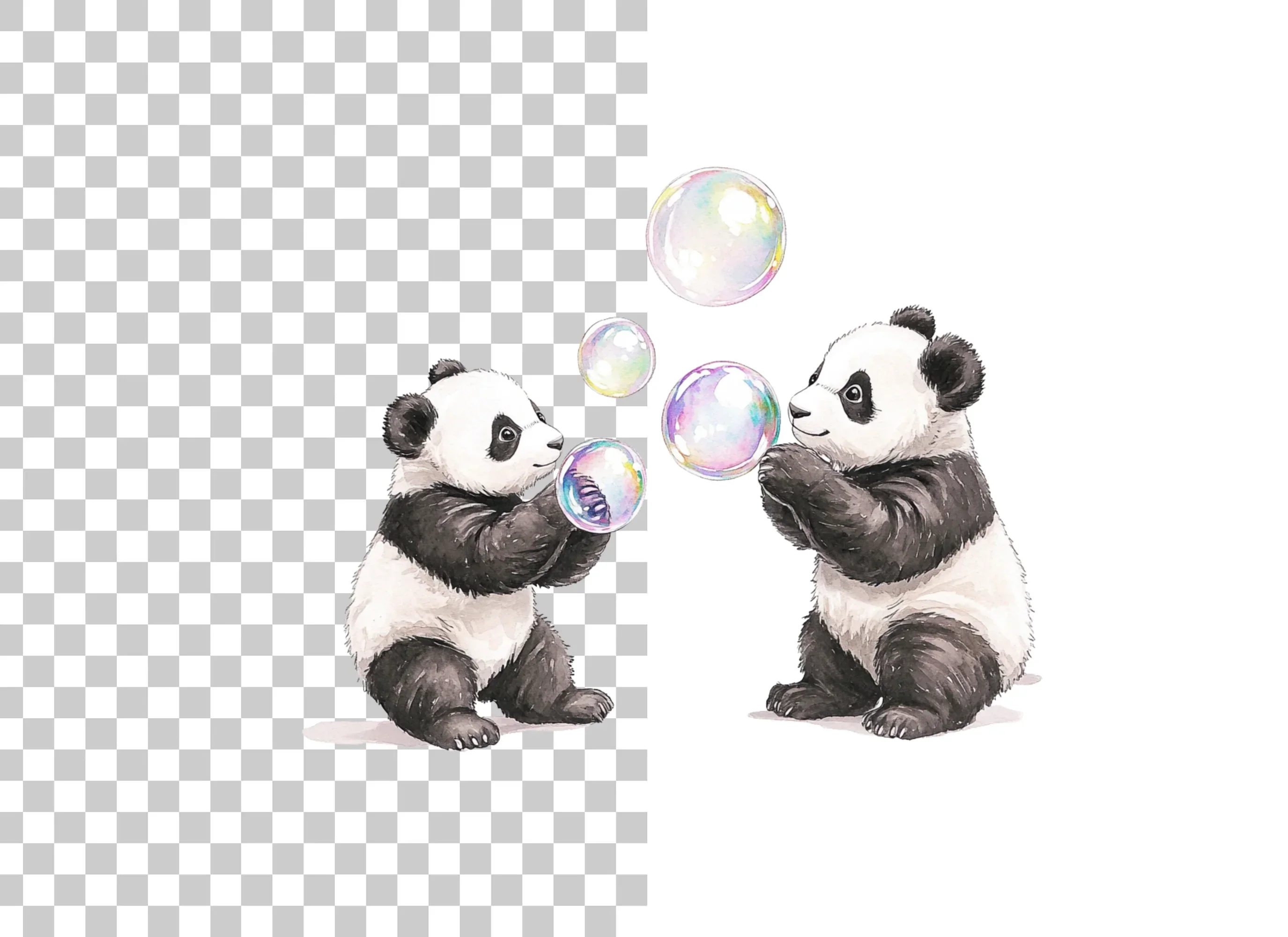 Playful Panda Blowing Bubbles Clipart Bundle - Image 6