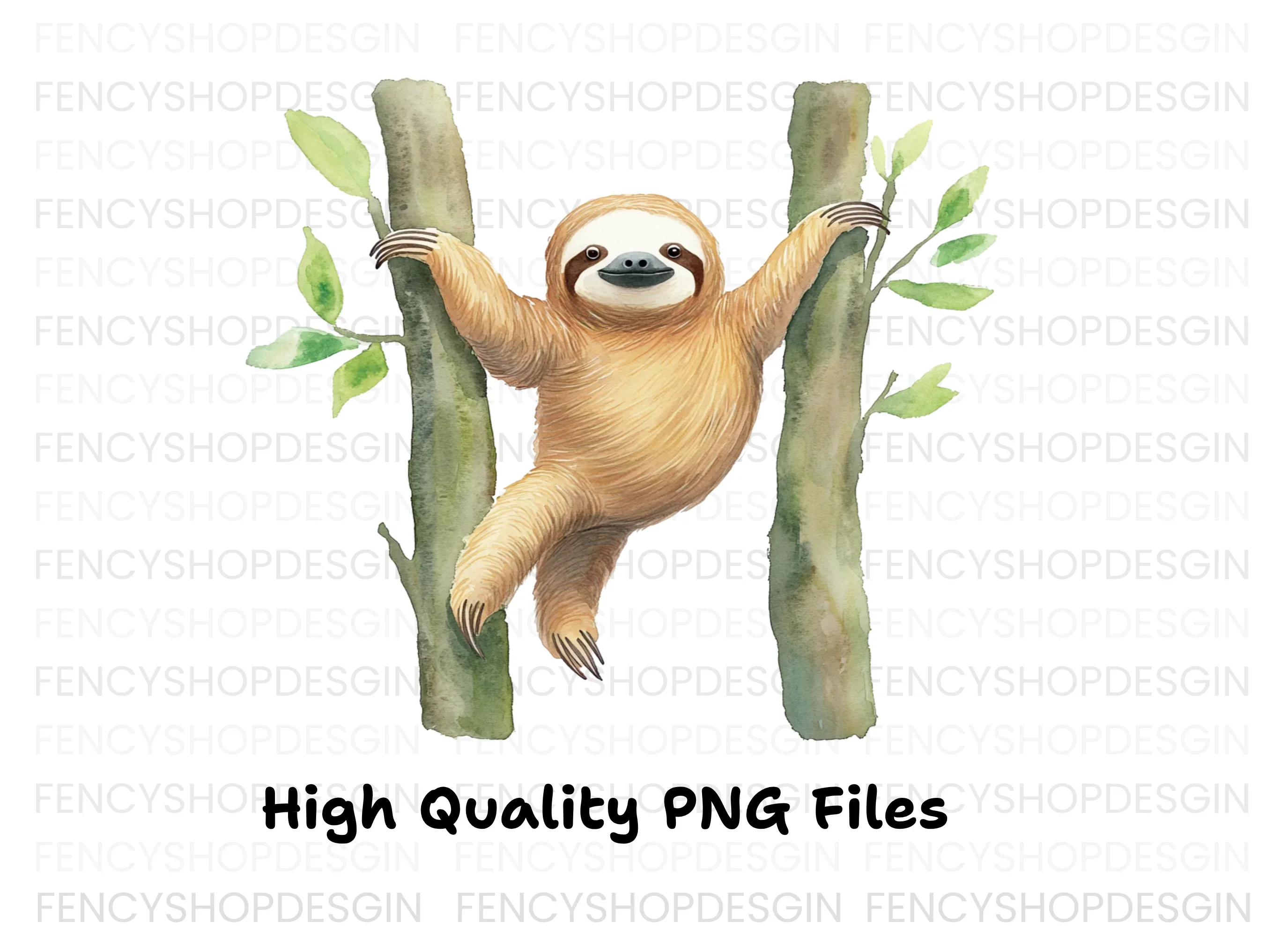 Playful Sloths Climbing Trees Clipart Bundle - Image 2