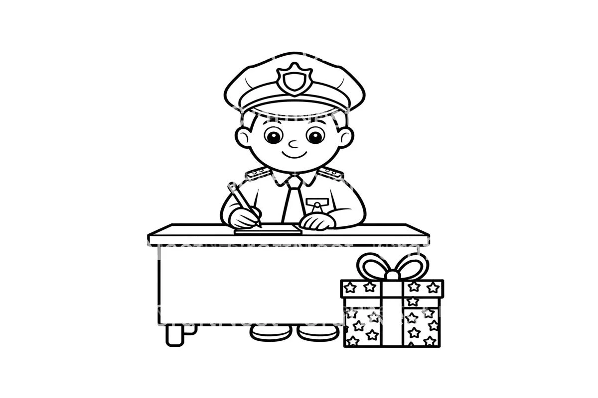 Police Officer with Gift Coloring Books - Image 4