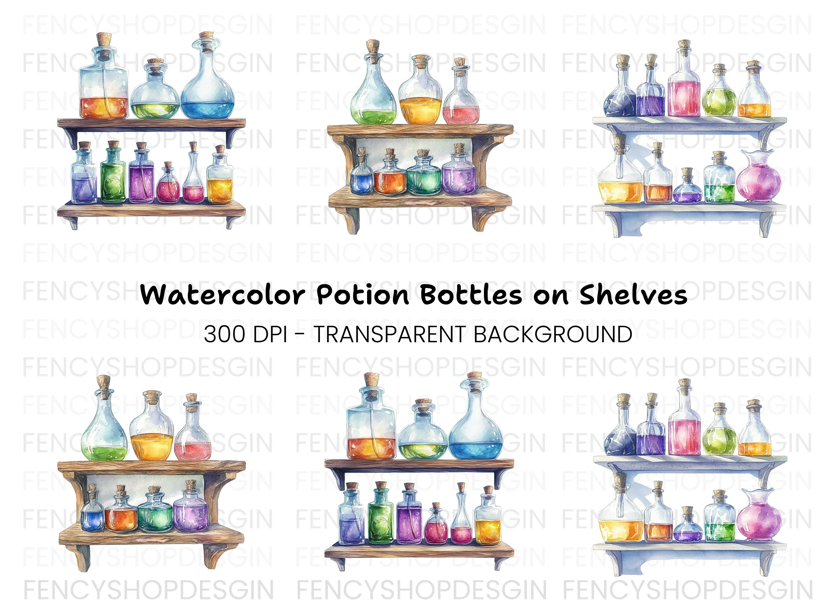 Potion Bottles Clipart Bundle