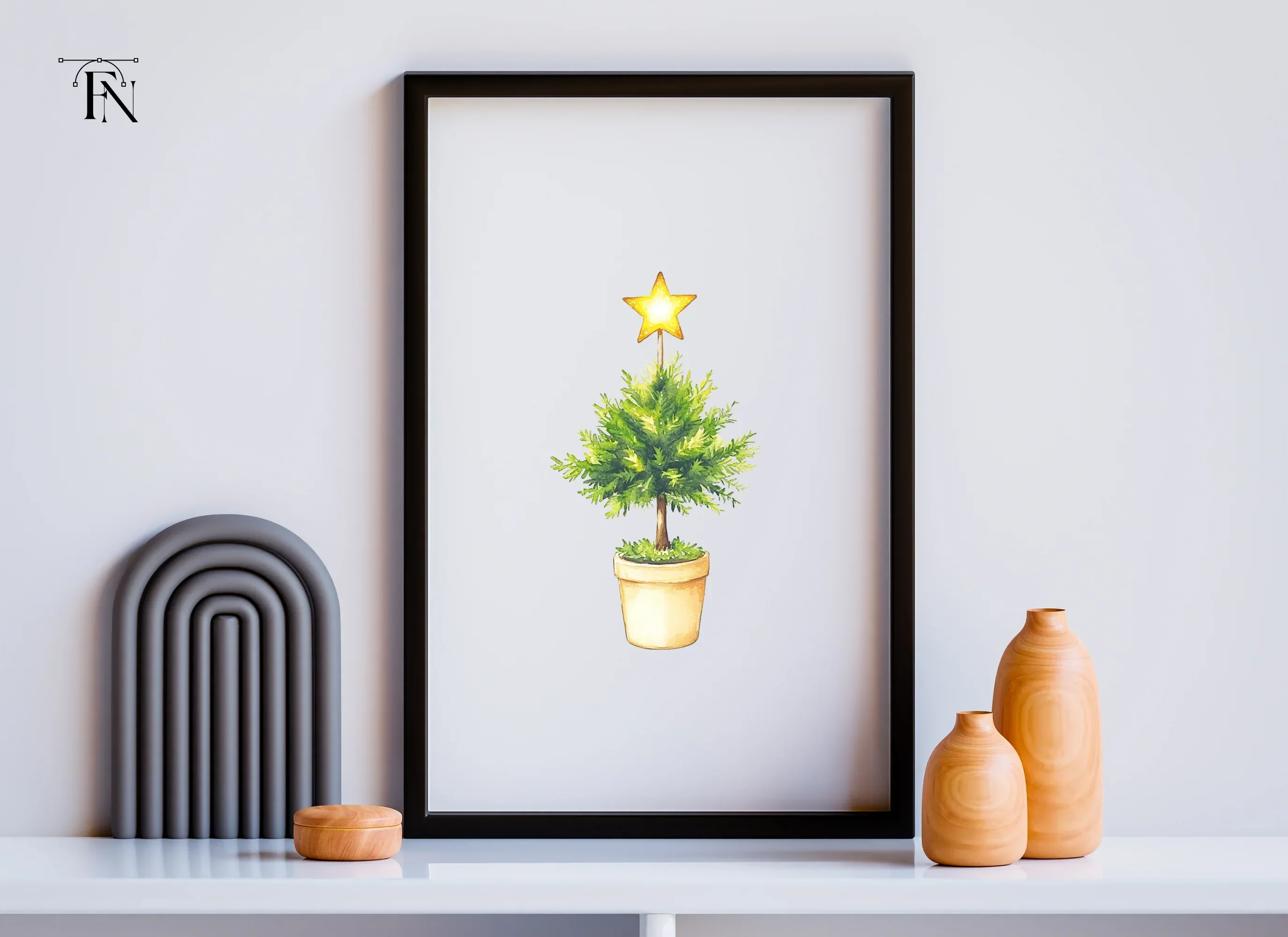 Potted Christmas Trees Clipart Bundle - Image 3