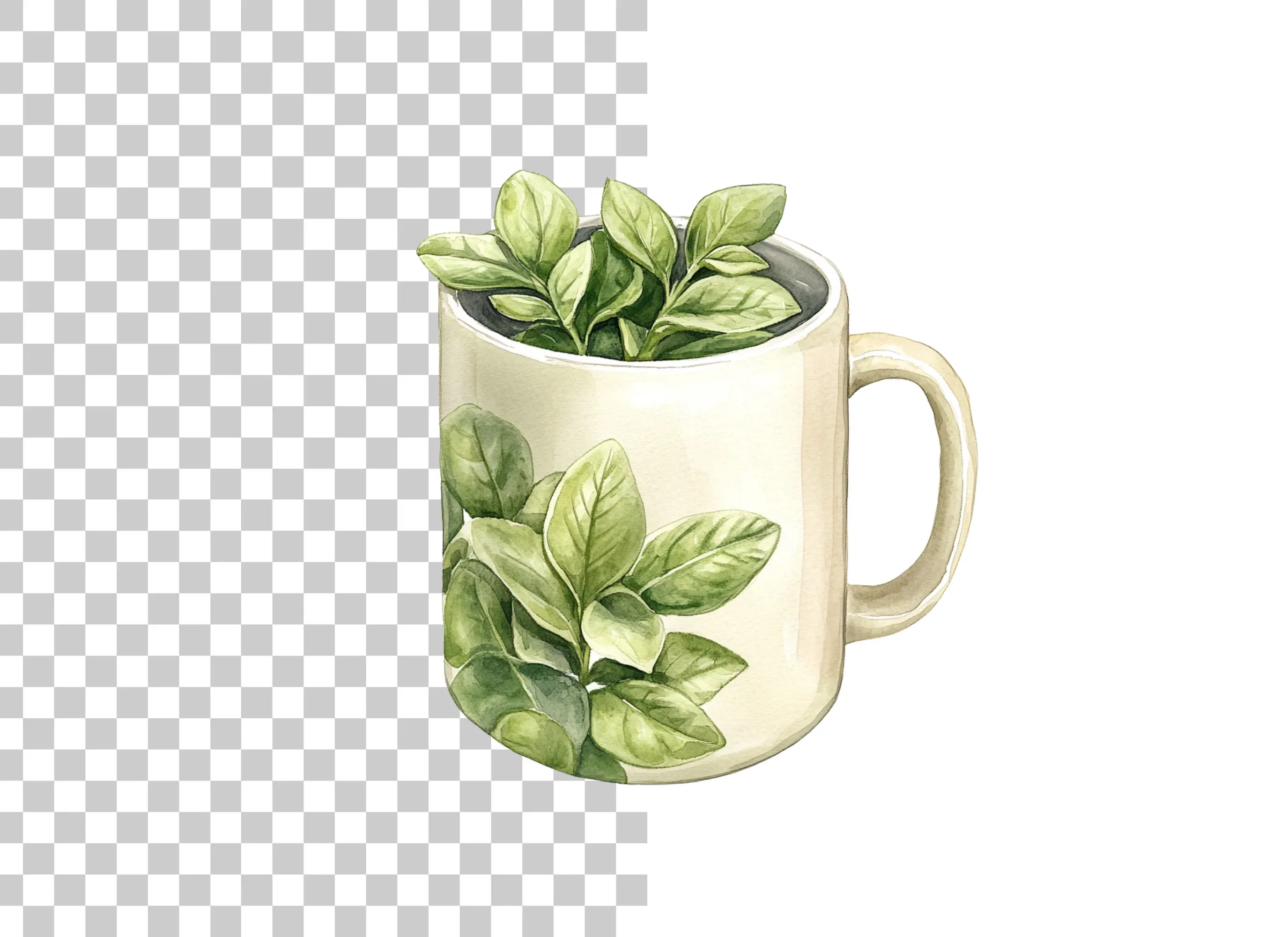 Potted Herb Mugs Clipart Bundle - Image 6