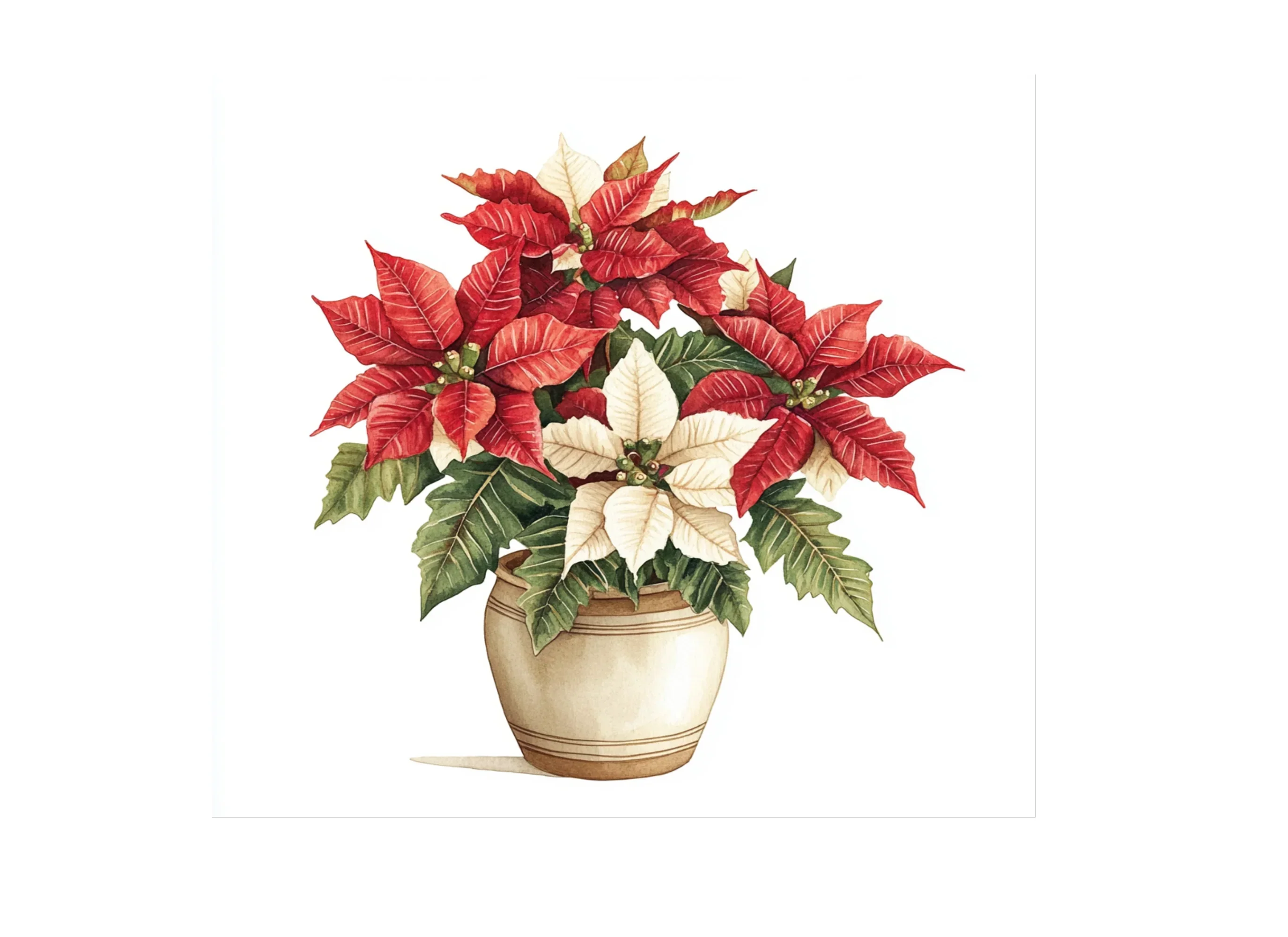Potted Poinsettia Clipart Bundle - Image 3
