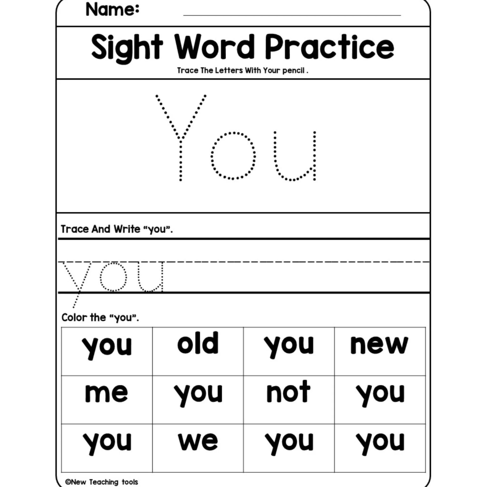 Pre Kindergarten Dolch Sight Word Practice - Image 5