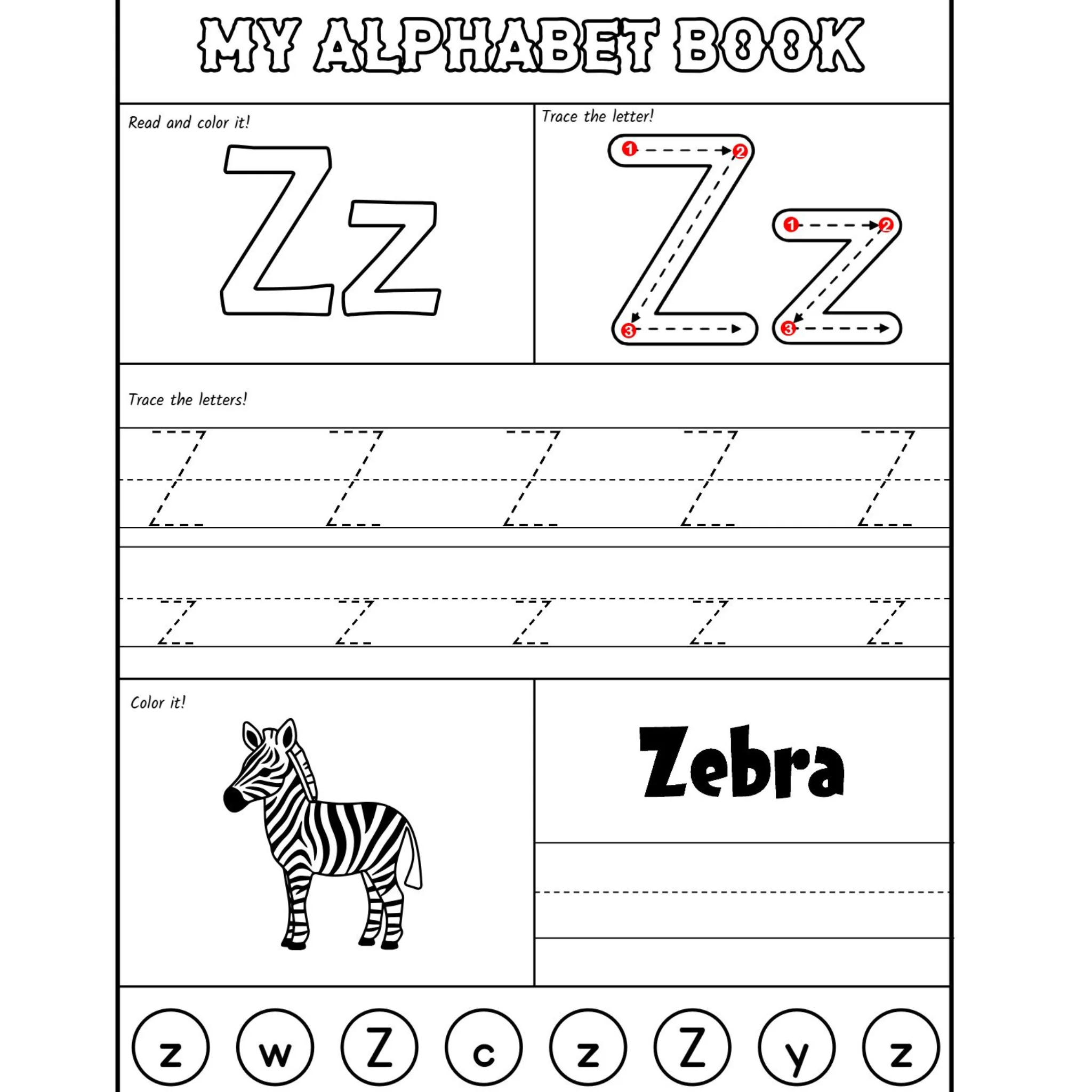 Preschool Alphabet Book Recognition Tracing Coloring - Image 5
