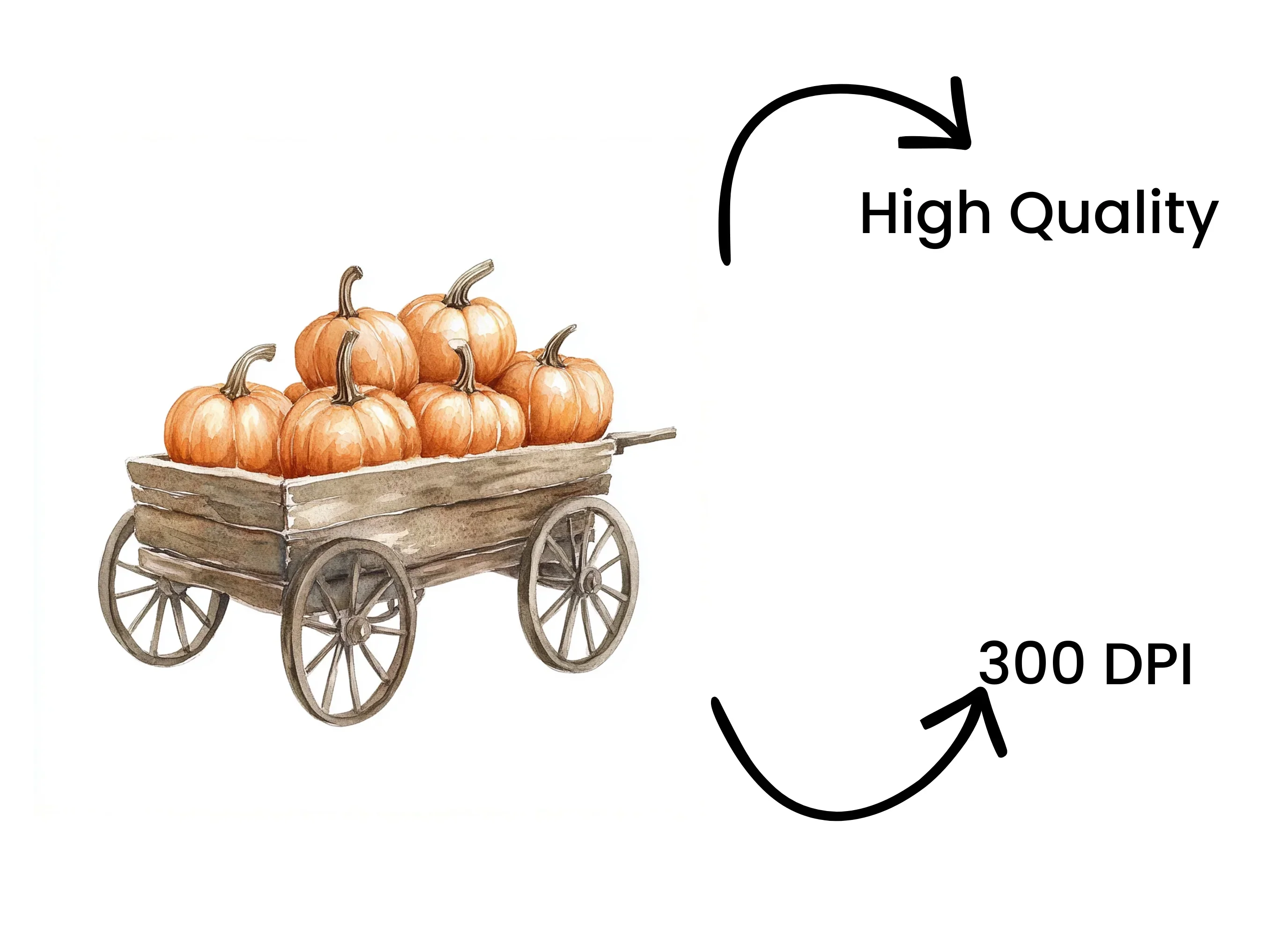 Pumpkin Cart Clipart Bundle - Image 4