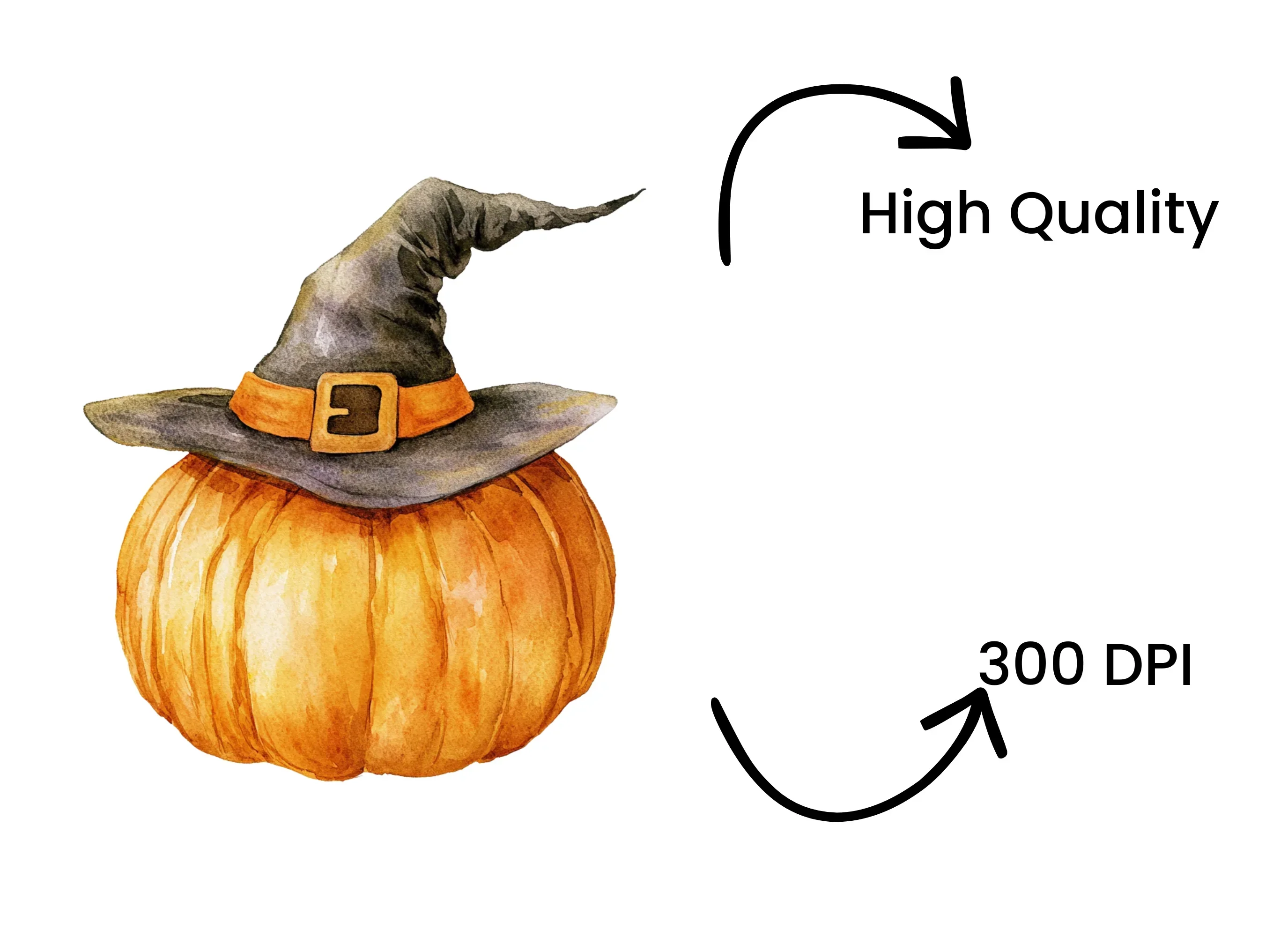 Pumpkin Witch Hat Clipart Bundle - Image 4
