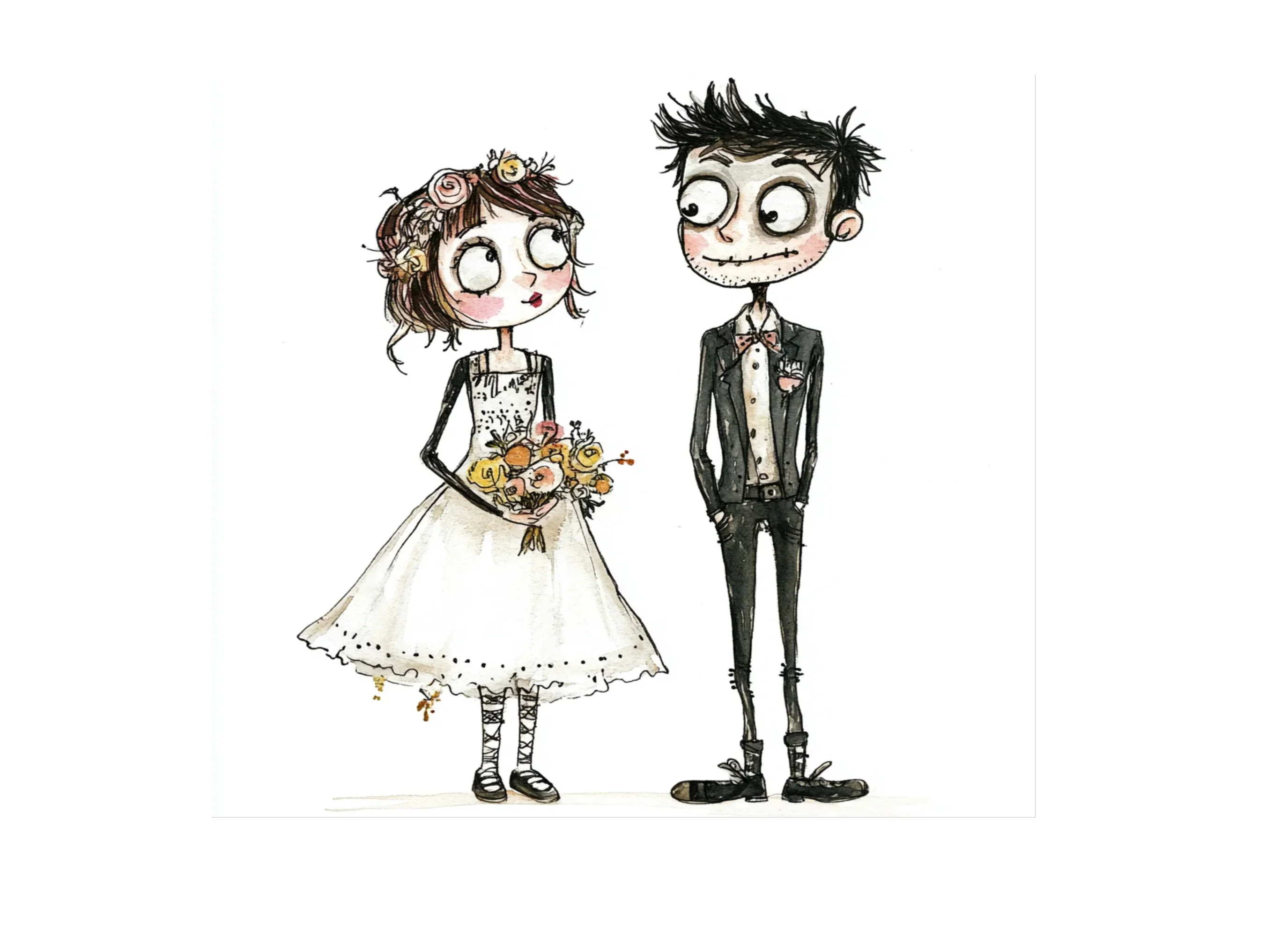 Punk Rock Wedding Couple Clipart Bundle - Image 3