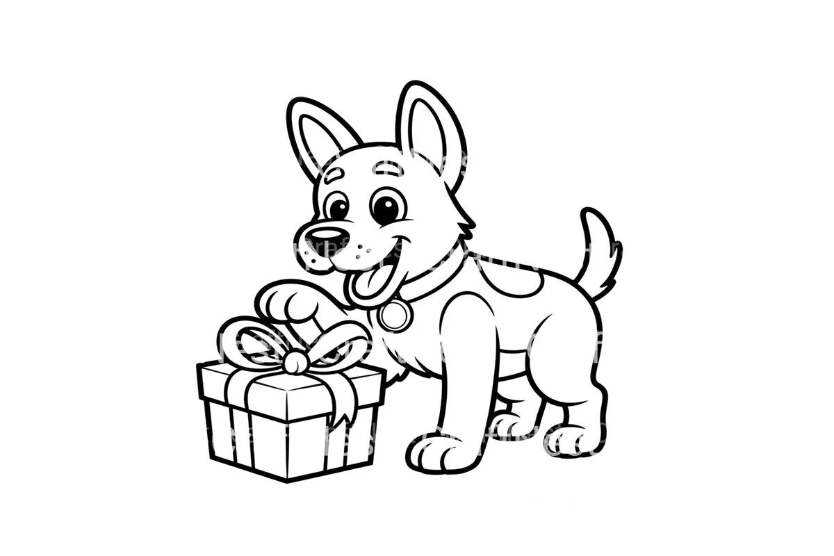 Puppy Playing With Ribbon Coloring Books - Image 2