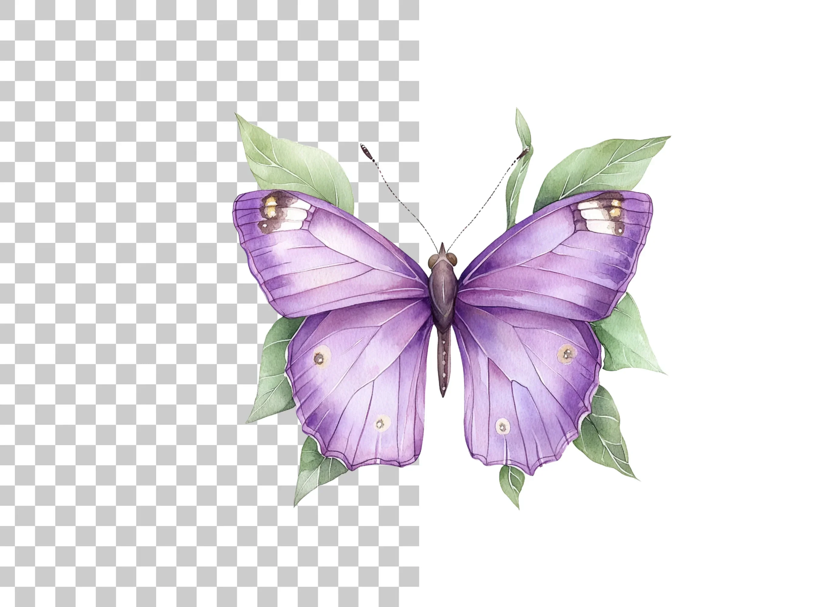 Purple Butterflies Clipart Bundle - Image 2