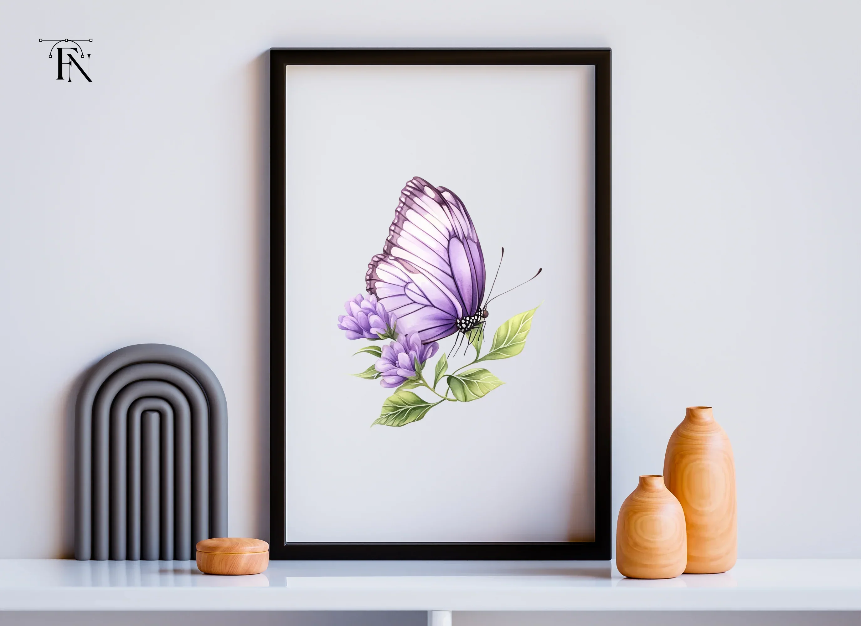 Purple Butterfly and Flowers Clipart Bundle - Image 4