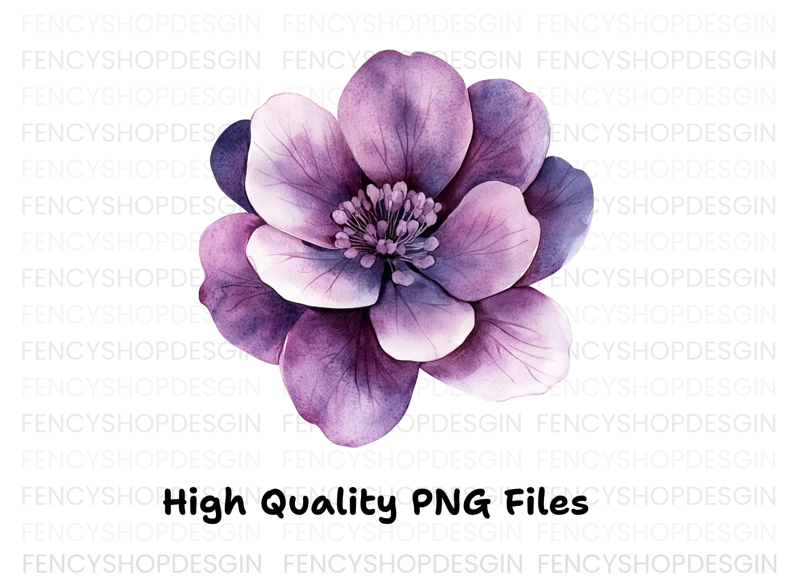 Purple Flowers Clipart Bundle - Image 3