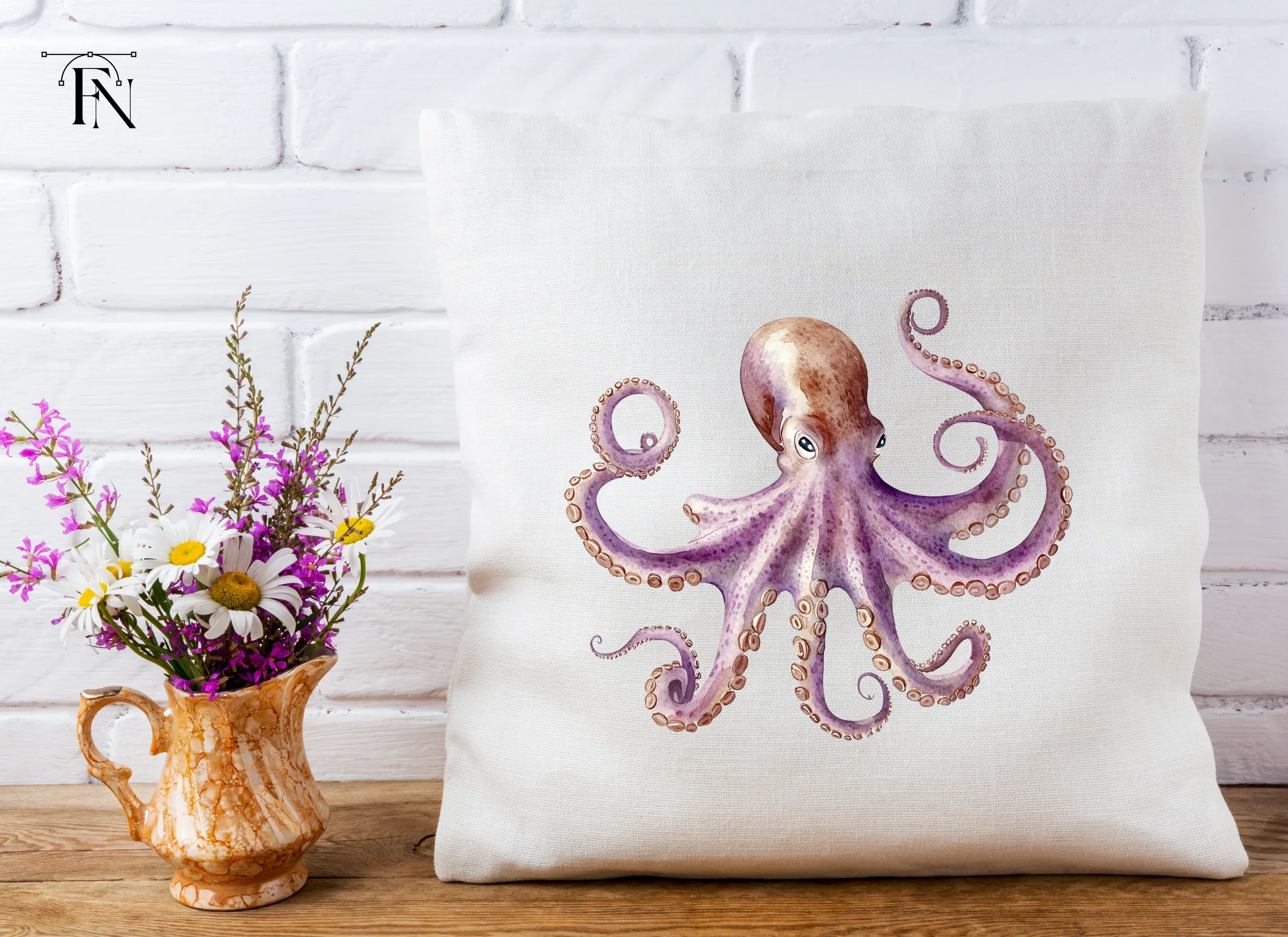 Purple Octopus Clipart Bundle - Image 5