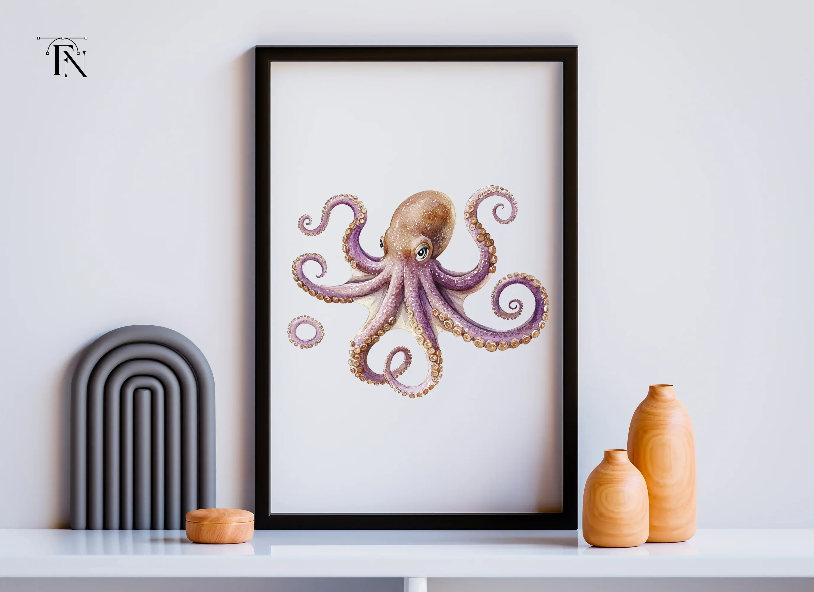 Purple Octopus Clipart Bundle - Image 6