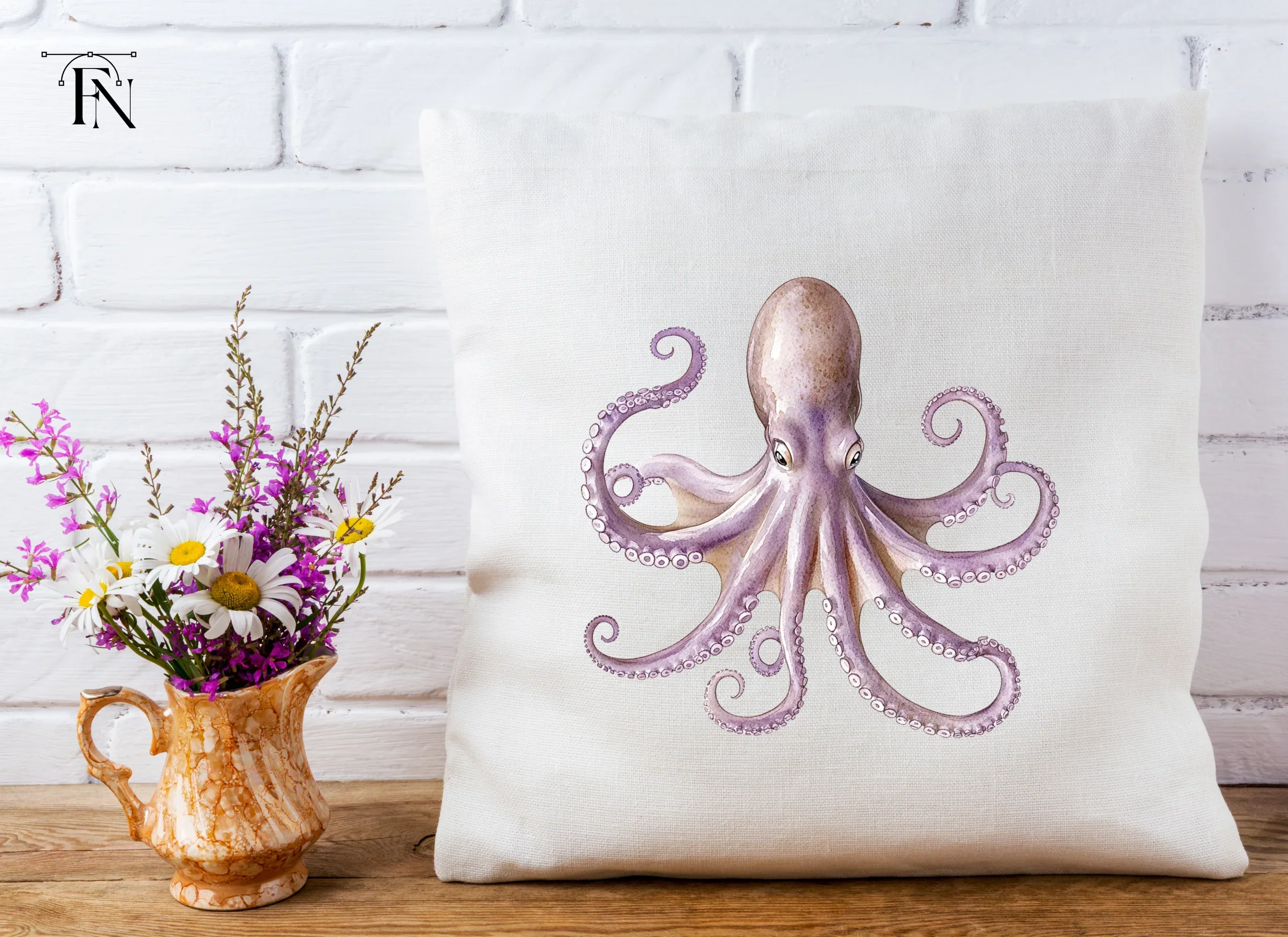 Purple Octopus Illustrations Clipart Bundle - Image 5
