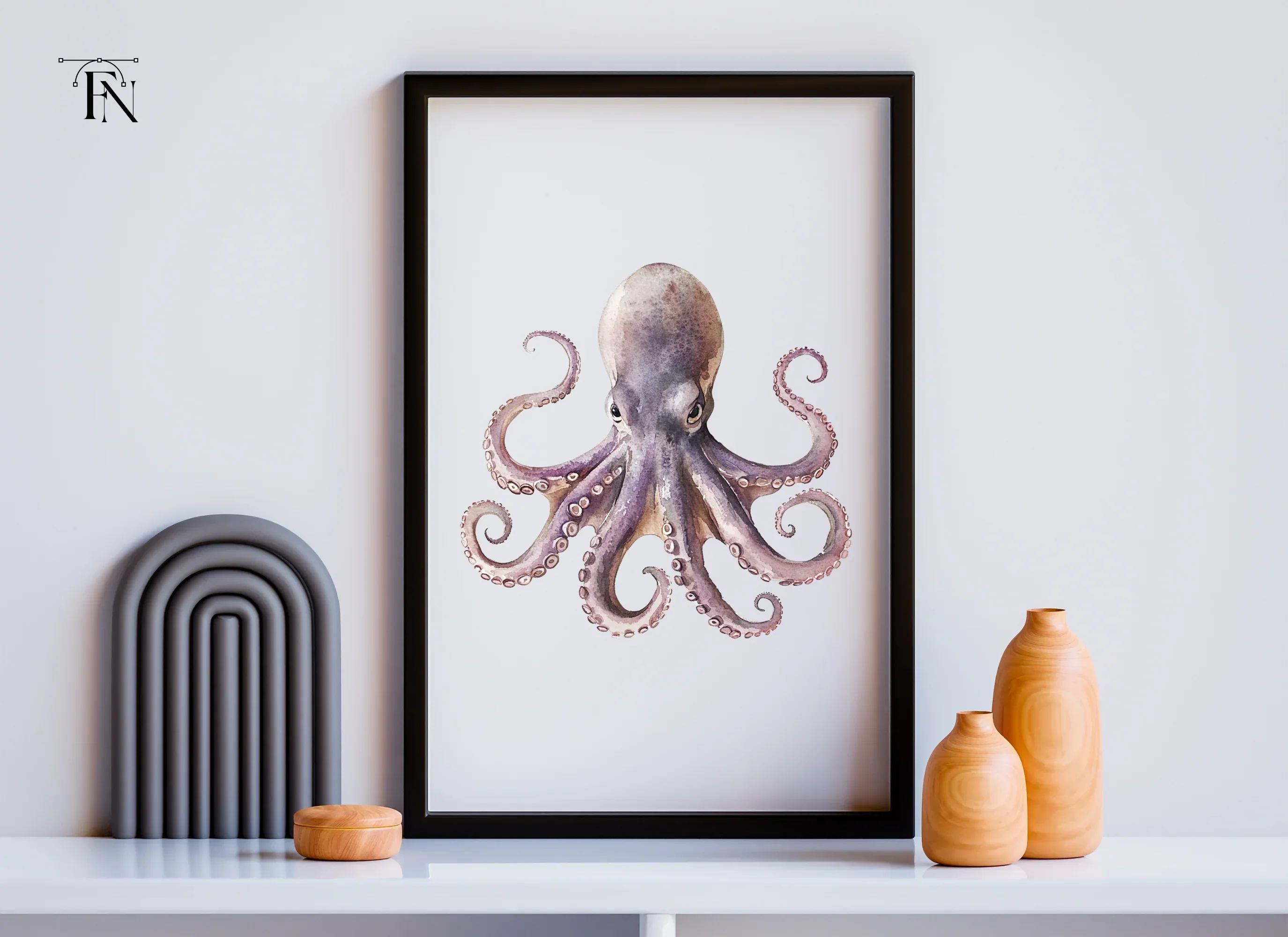 Purple Octopus Illustrations Clipart Bundle - Image 6