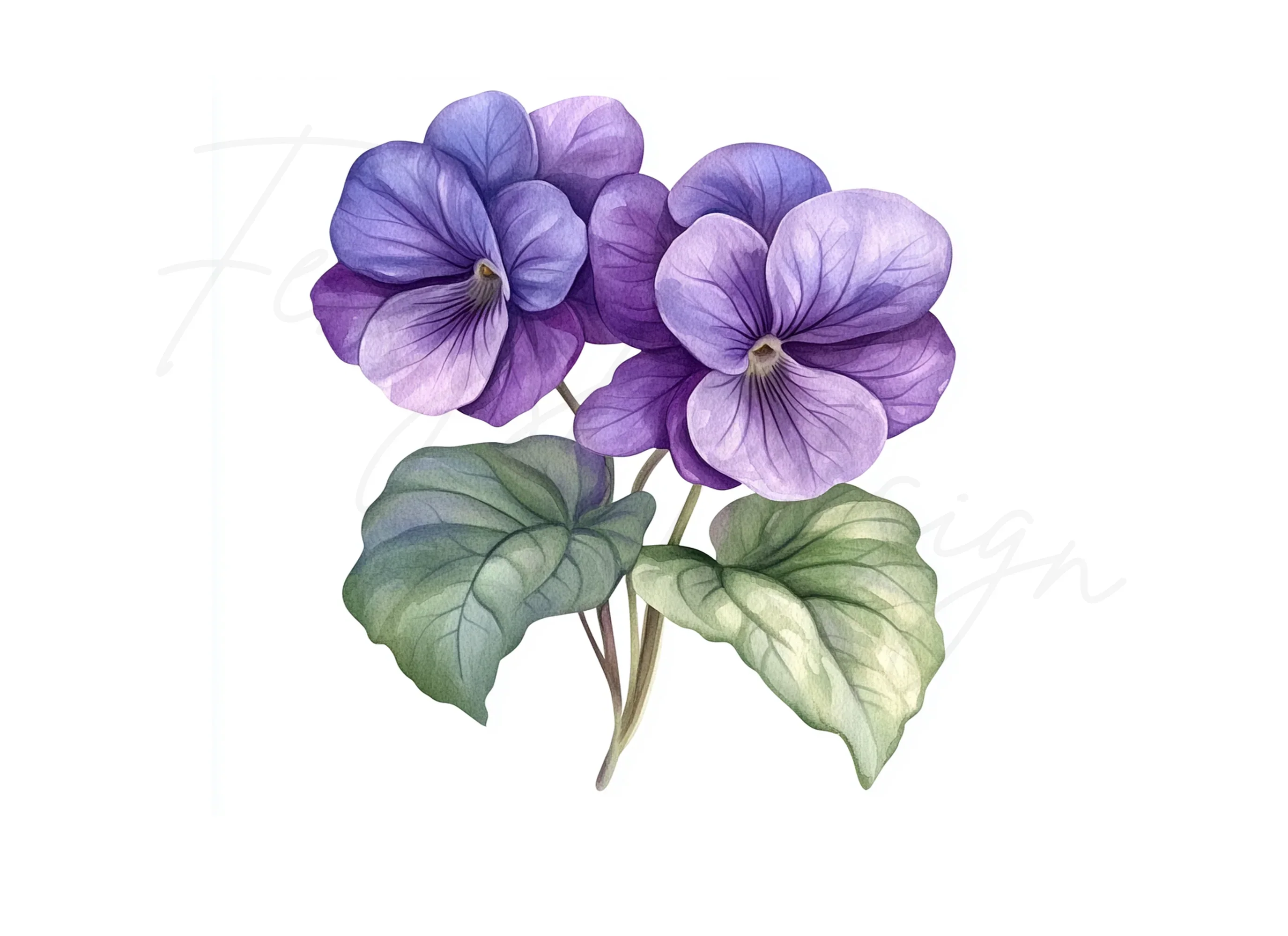 Purple Pansy Flower Clipart Bundle - Image 2