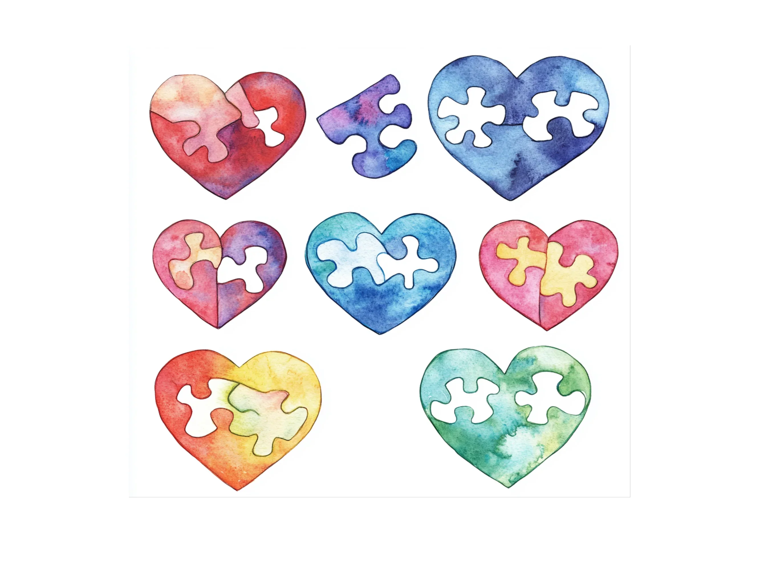 Puzzle Hearts Clipart Bundle - Image 2