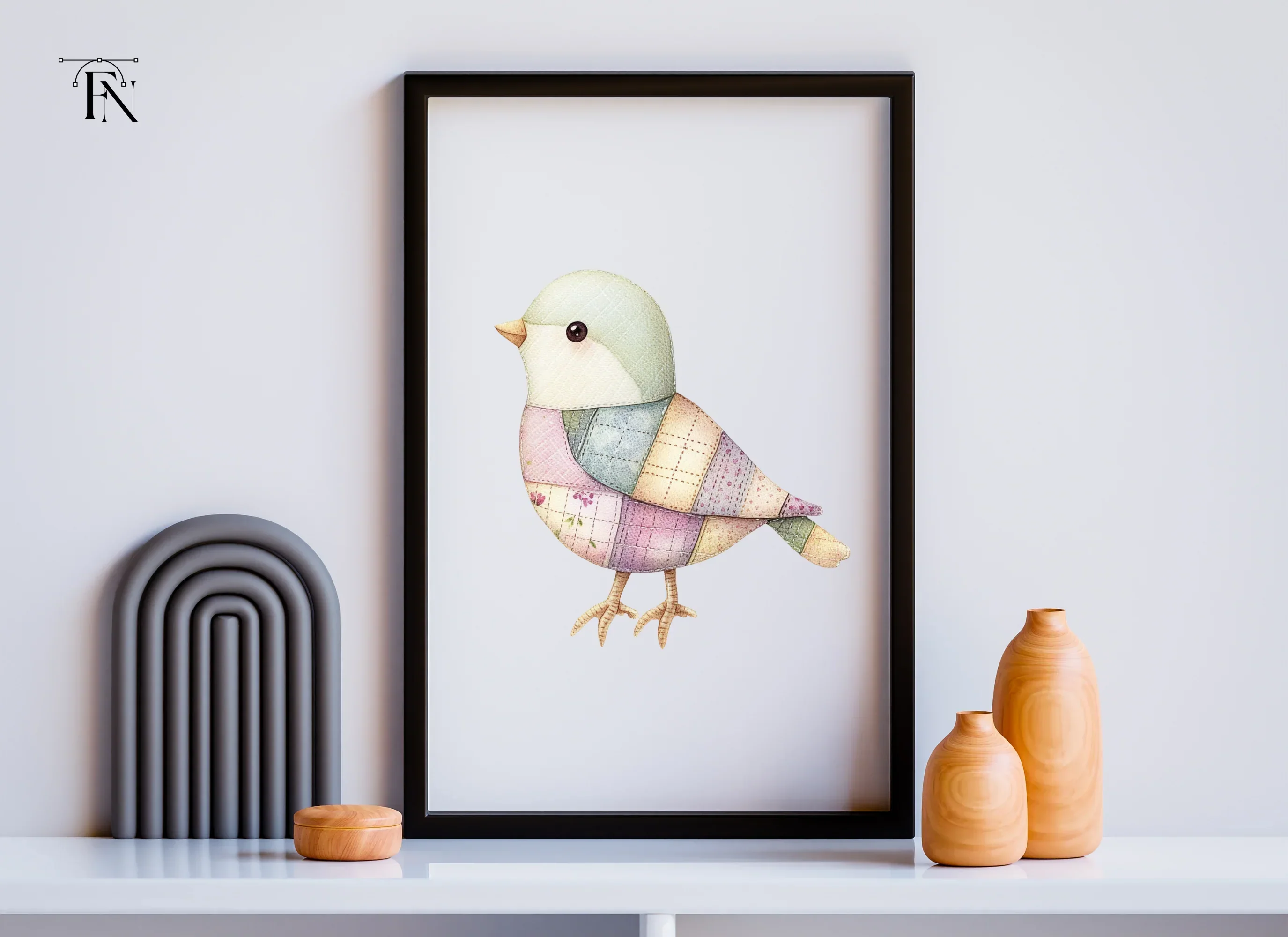 Quilted Bird Clipart Bundle - Image 6