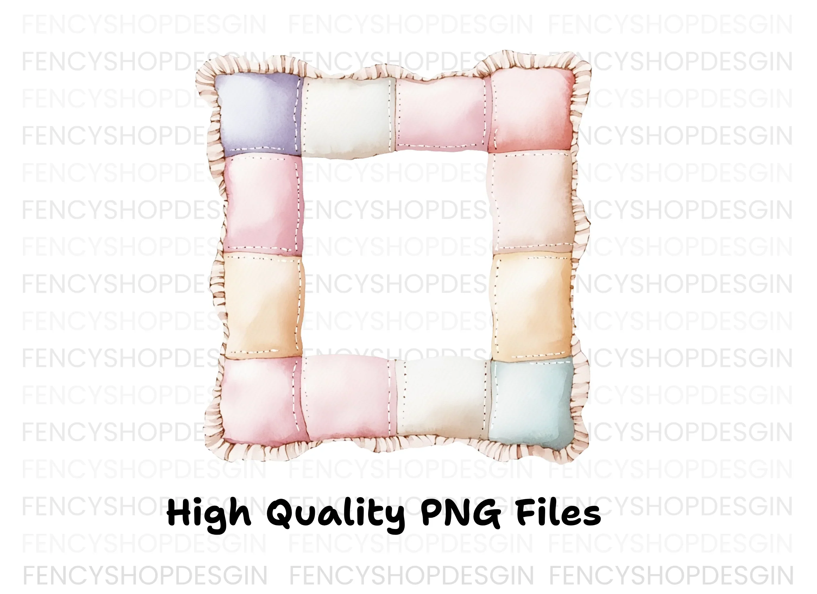 Quilted Pastel Frames Clipart Bundle - Image 2