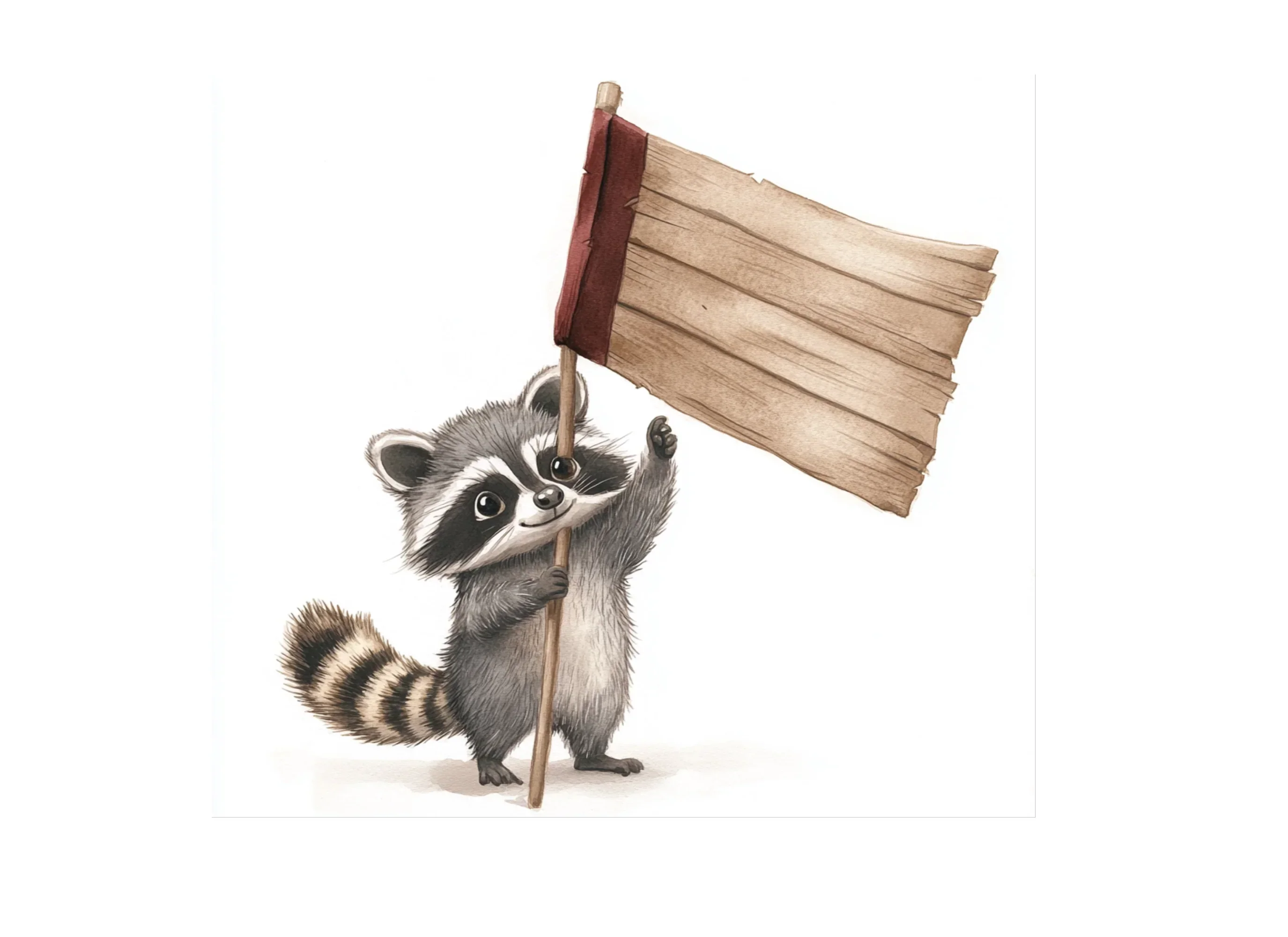 Raccoons Holding Pirate Flags Clipart Bundle - Image 3